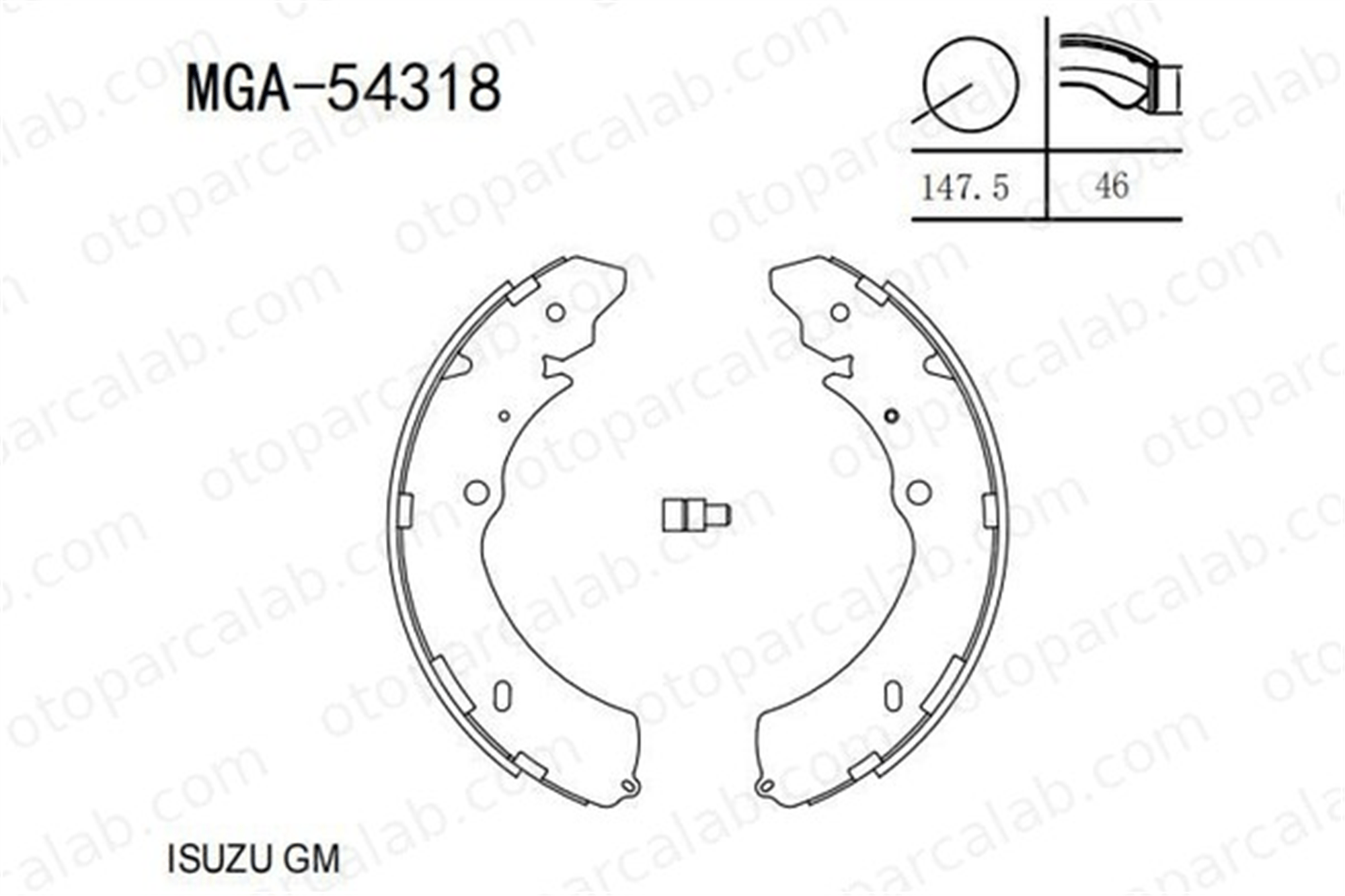 MGA 54318 Fren Pabuçlu Balata Arka ISUZU D-MAX I D-MAX II 8973682540 8979477660