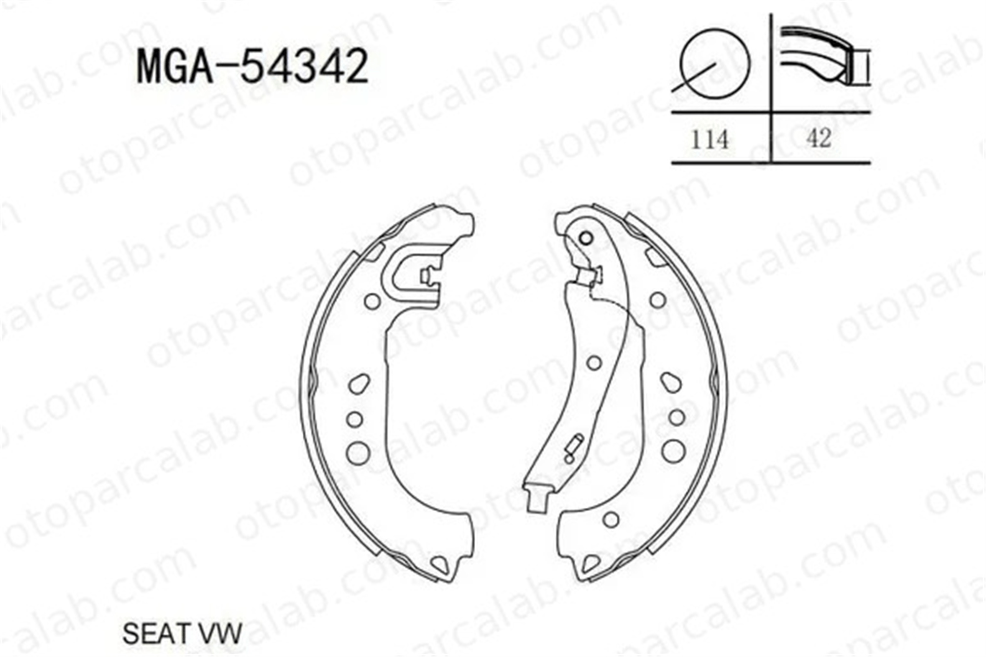 MGA 54342 Fren Pabuçlu Balata Arka SEAT IBIZA V VW POLO VI 2Q0698525A 2Q0698525E