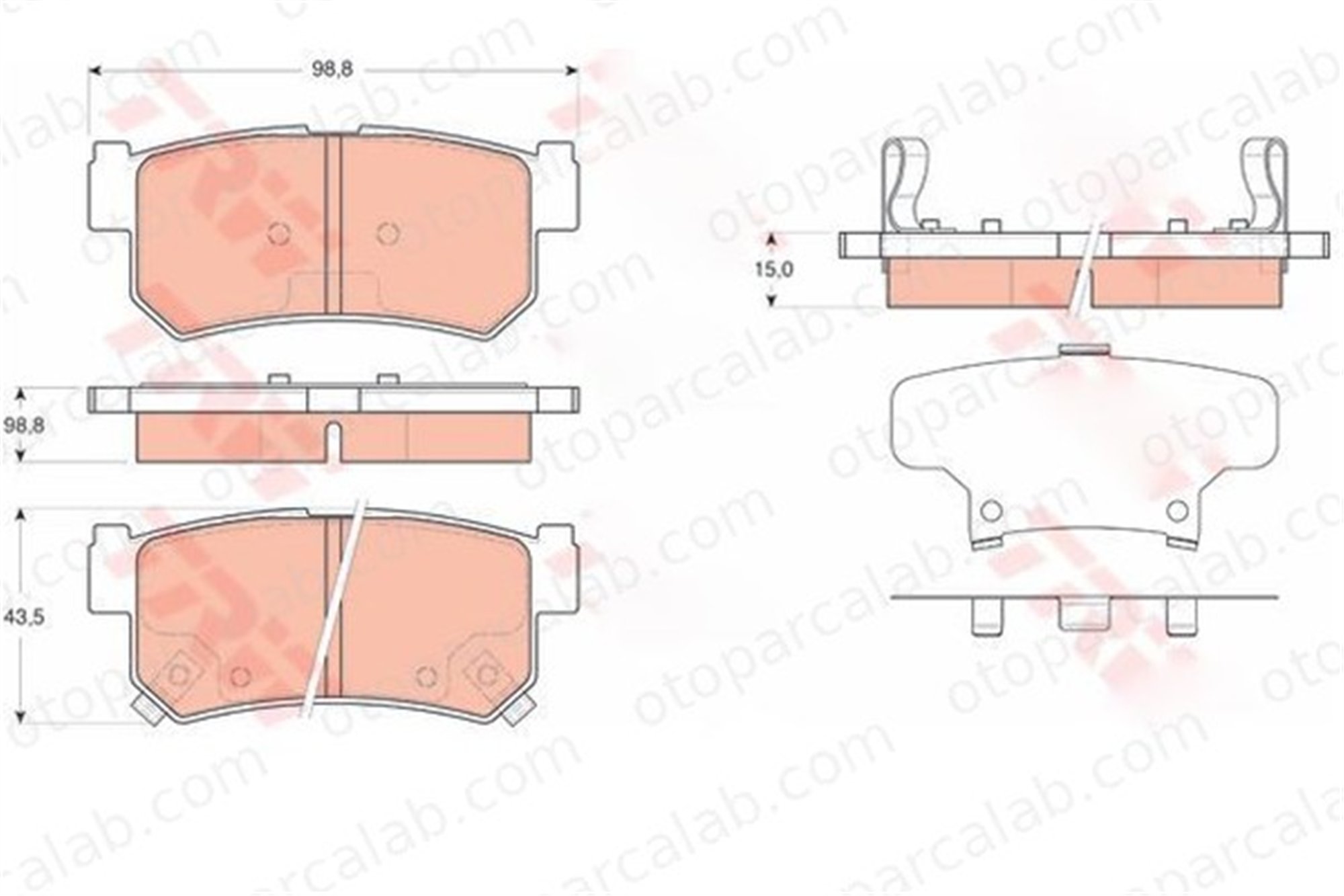 MGA 55451 Fren Disk Balata Arka SSANGYONG KORANDO REXTON / REXTON II 4841308050 4841305100