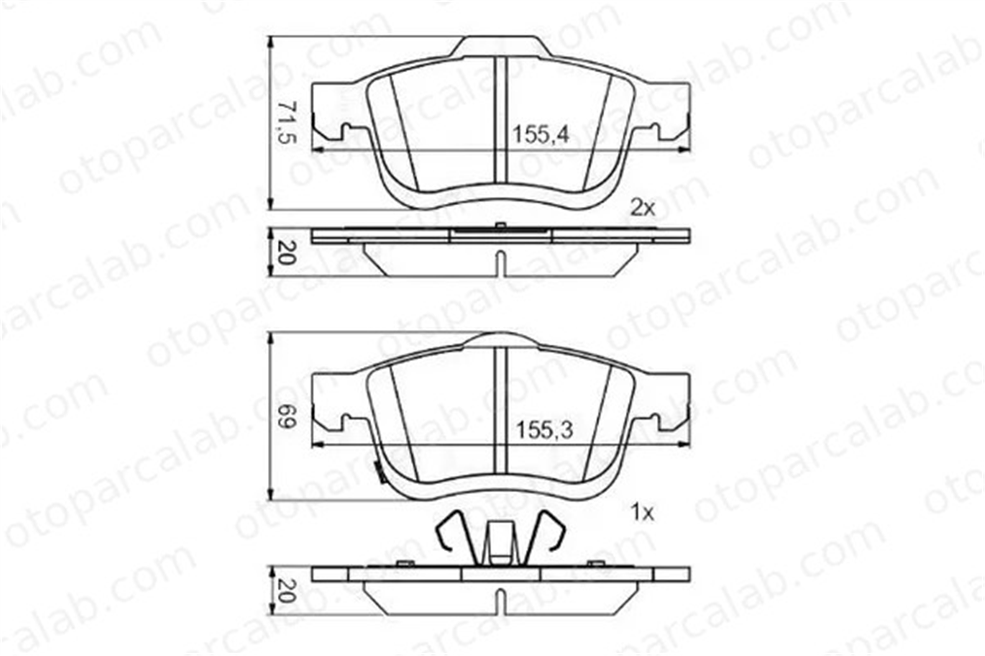 MGA 55675 Fren Disk Balata Ön FIAT 500L 77366915 68211488AA