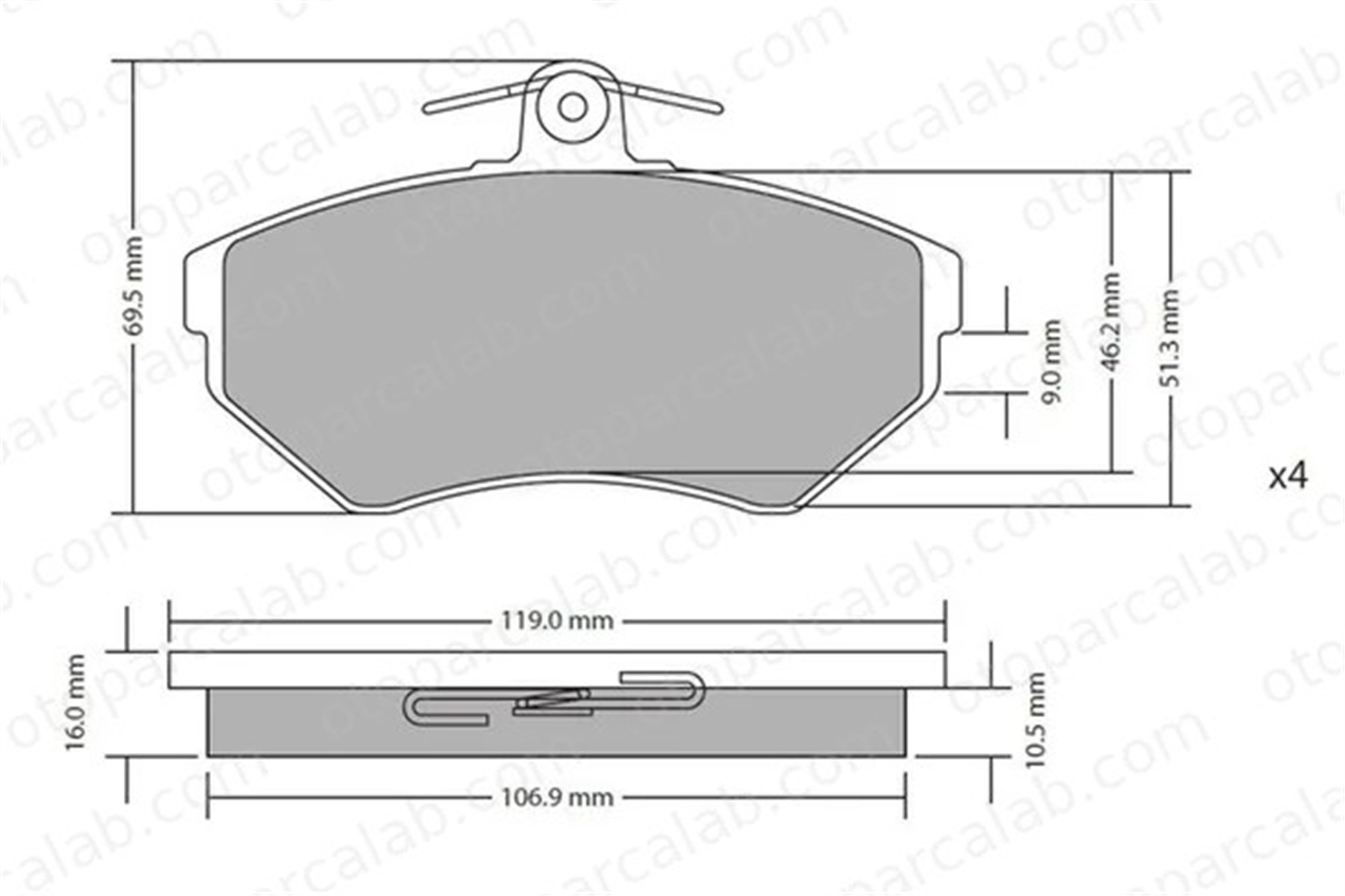 MGA 55789 Fren Disk Balata Ön VW PASSAT B3/B4 Variant PASSAT B3/B4 357698151B A113501080