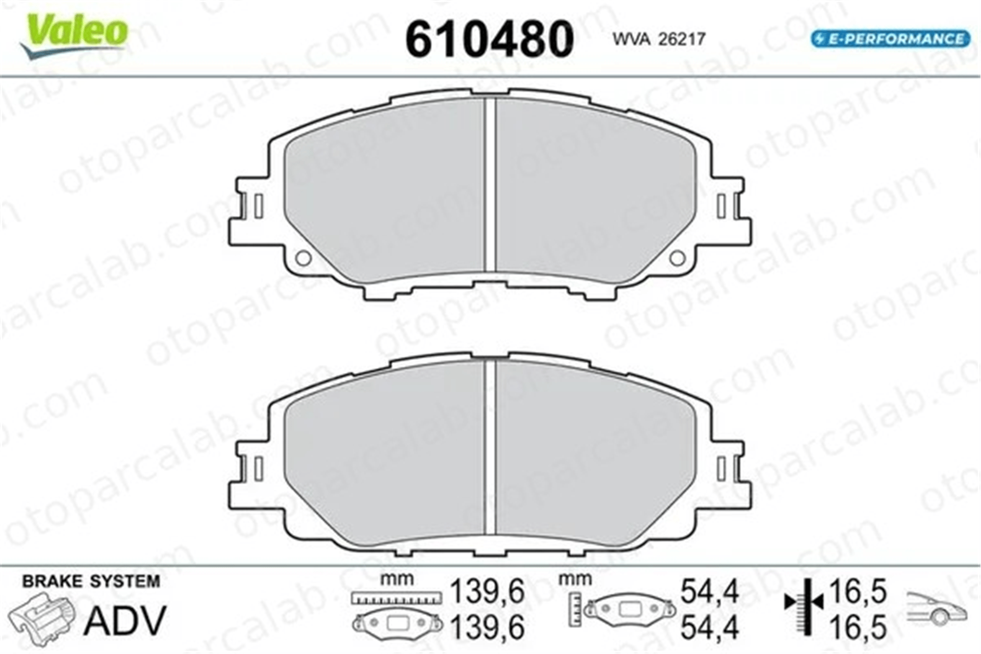 MGA 55842 Fren Disk Balata Ön TOYOTA COROLLA Hatchback COROLLA Station wagon 446512670 446502460
