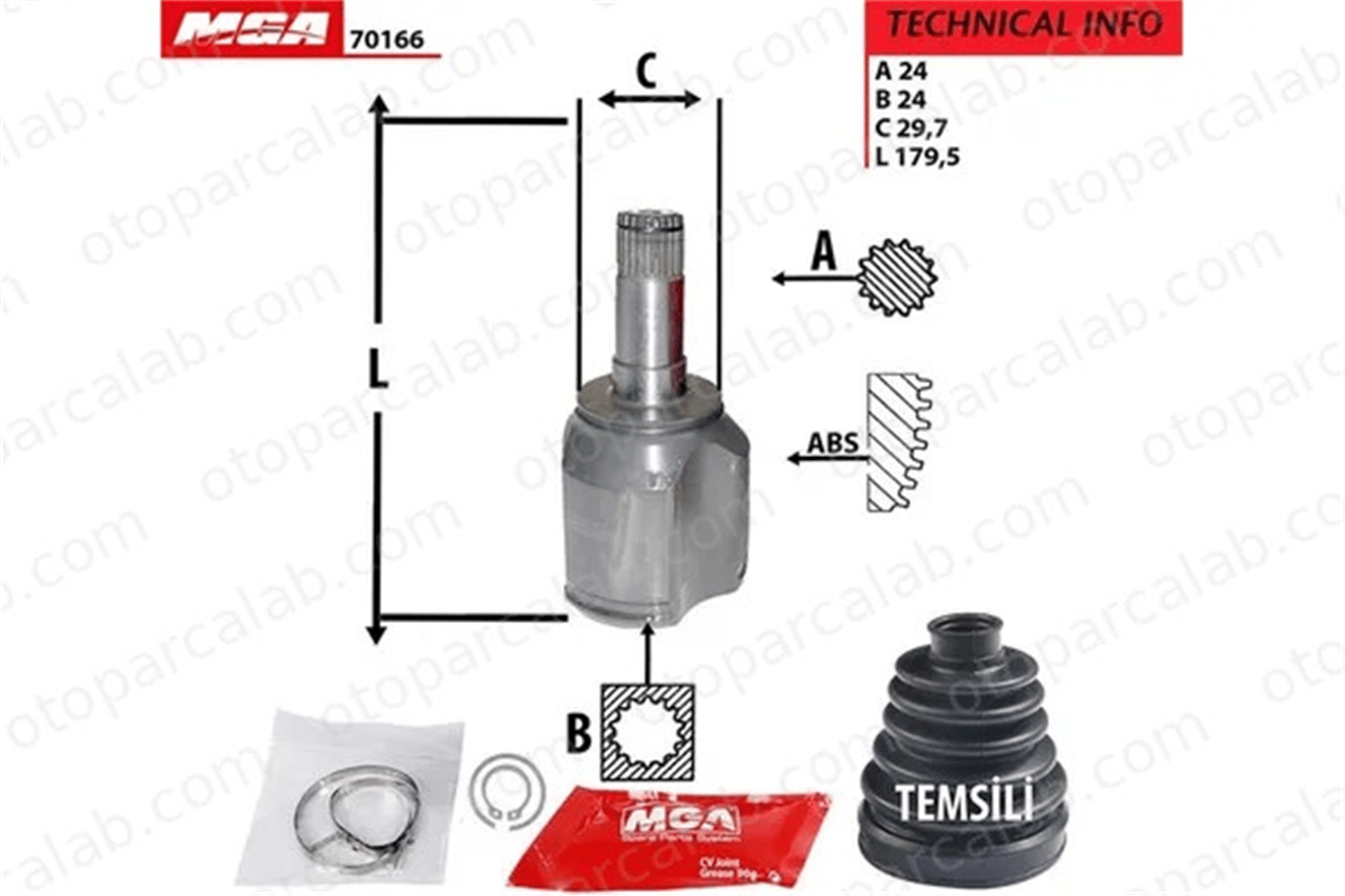 MGA 70166 Aks Kafası Ön İç Sol FIAT DOBLO Kasa/büyük limuzin DOBLO MPV 46307542