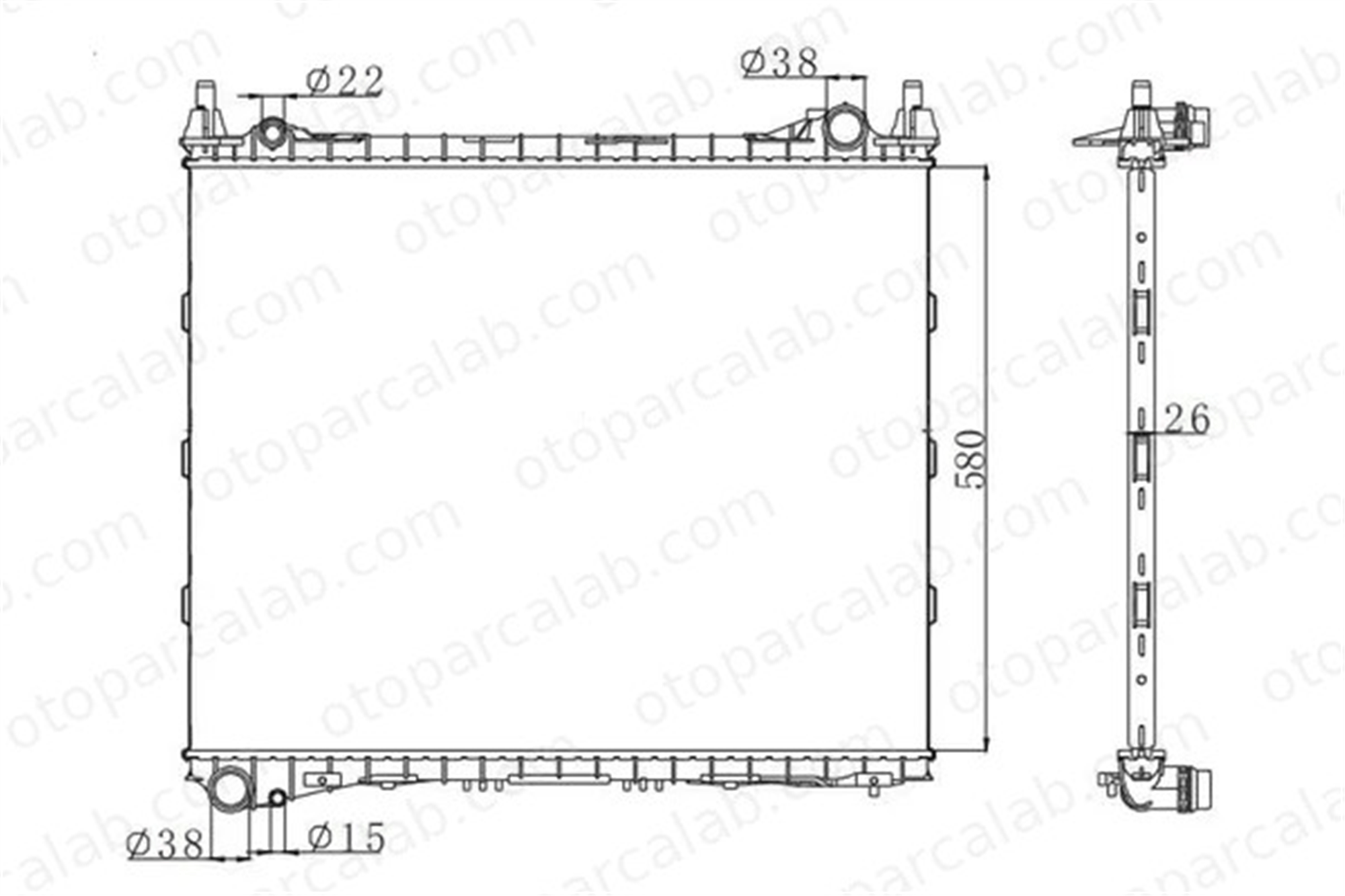 MGA 80983 Su Radyatörü HYUNDAI H-1 / STAREX Minibüs/Otobüs H-1 Panelvan/Van 25310 4A150