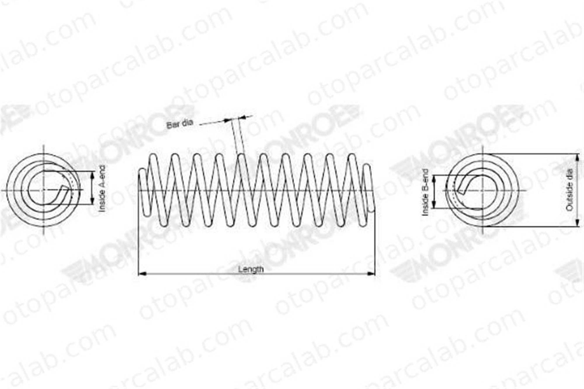 MONROE SP3482 Helezon Yayı Ön BMW 3 Touring 3 33536768251 6768251