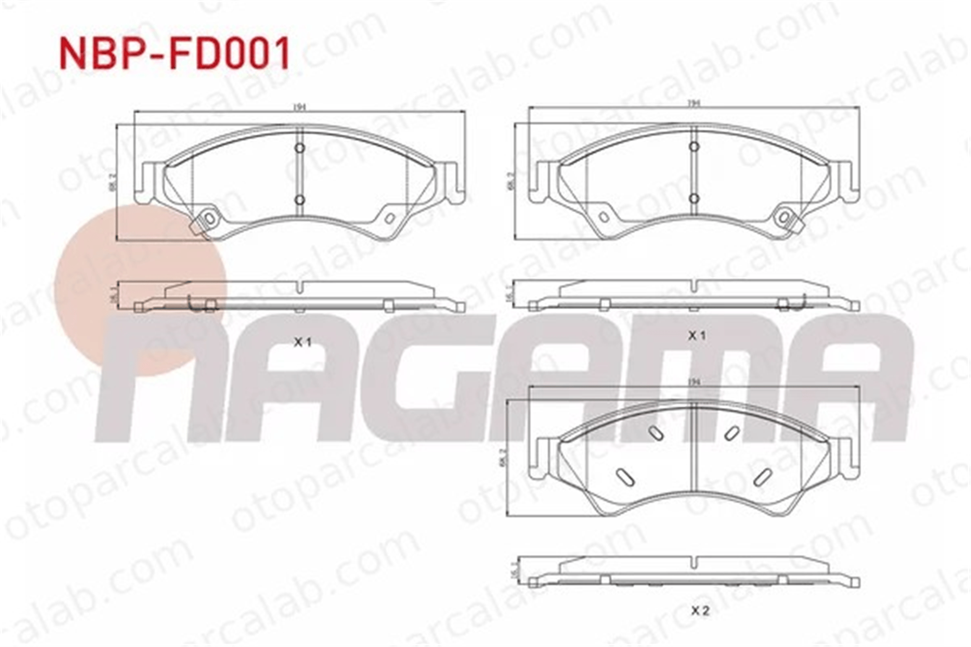 NAGAMA NBP-FD001 Fren Disk Balata Ön FORD RANGER 1723538 2HJ698137