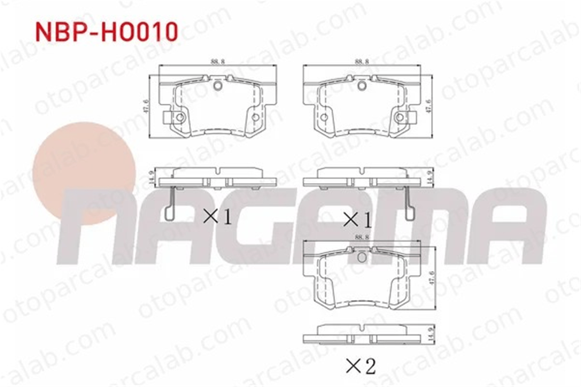 NAGAMA NBP-HO010 Fren Disk Balata Arka SUZUKI SX4 FIAT SEDICI 43022S5AE50 43022SN7000