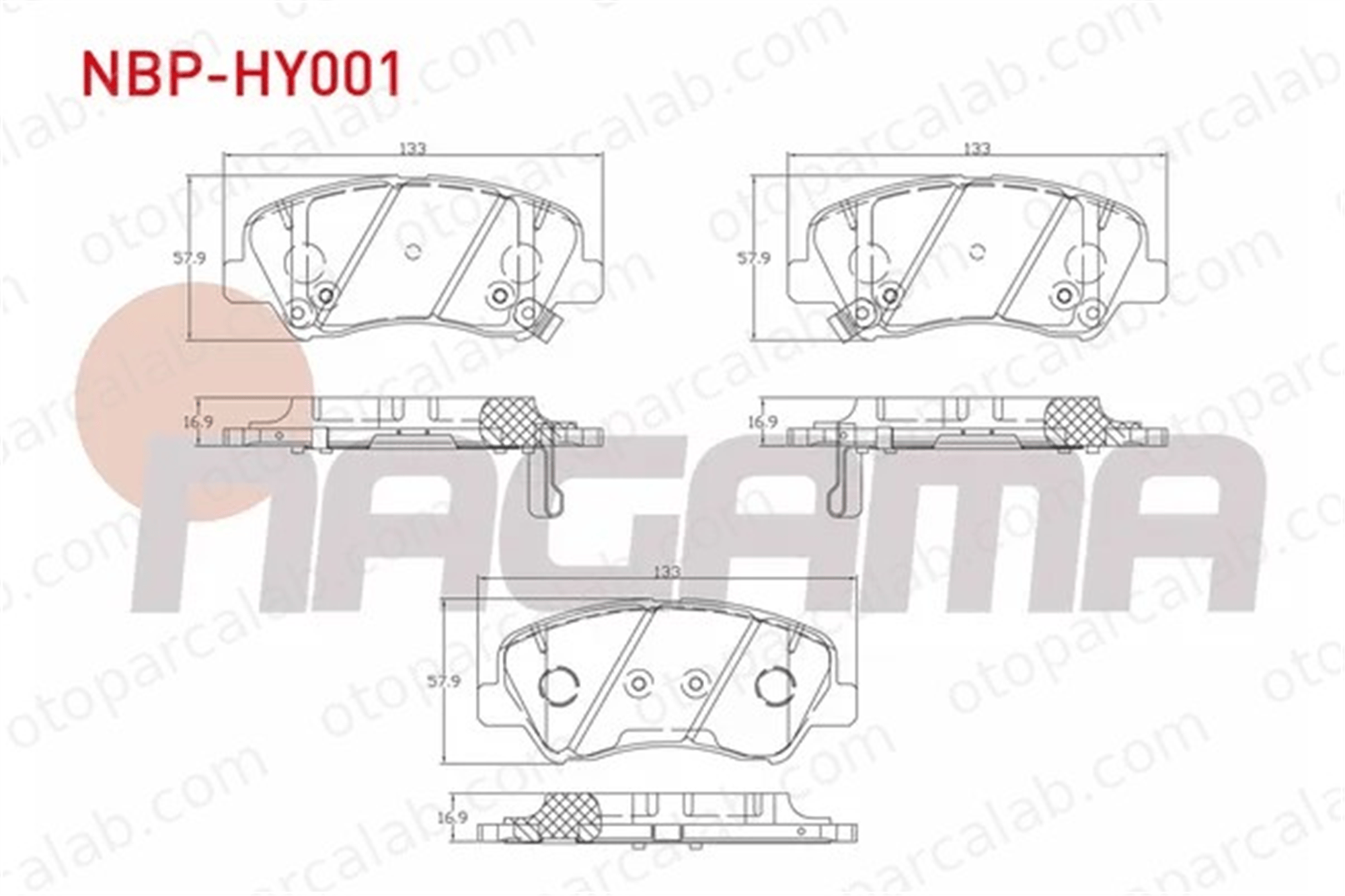 NAGAMA NBP-HY001 Fren Disk Balata Ön HYUNDAI ACCENT IV Sedan KIA RIO IV 581011RA05 581011WA05