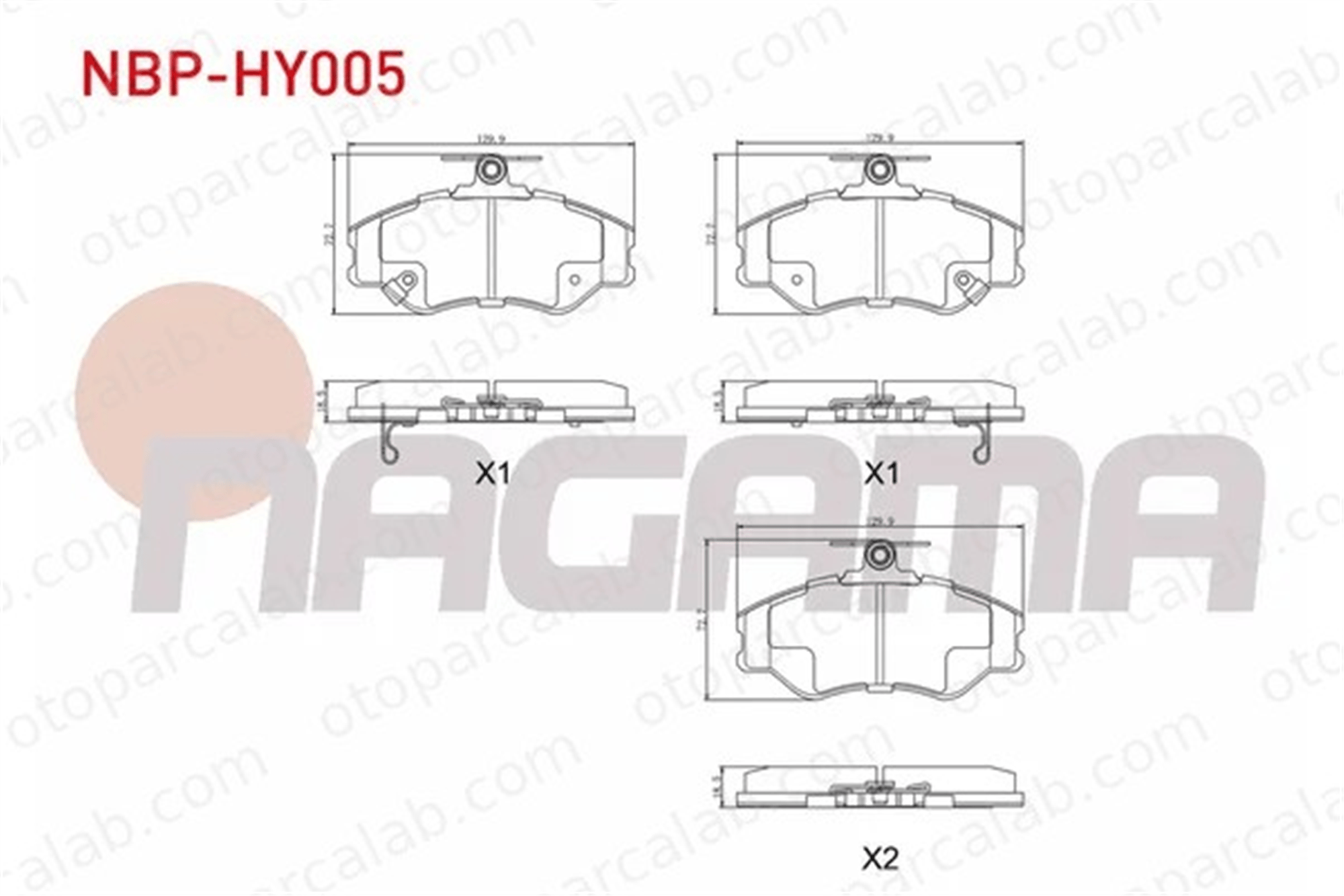NAGAMA NBP-HY005 Fren Disk Balata Ön HYUNDAI H100 Panelvan/Van H100 Minibüs/Otobüs 5810143A00 5810144A00