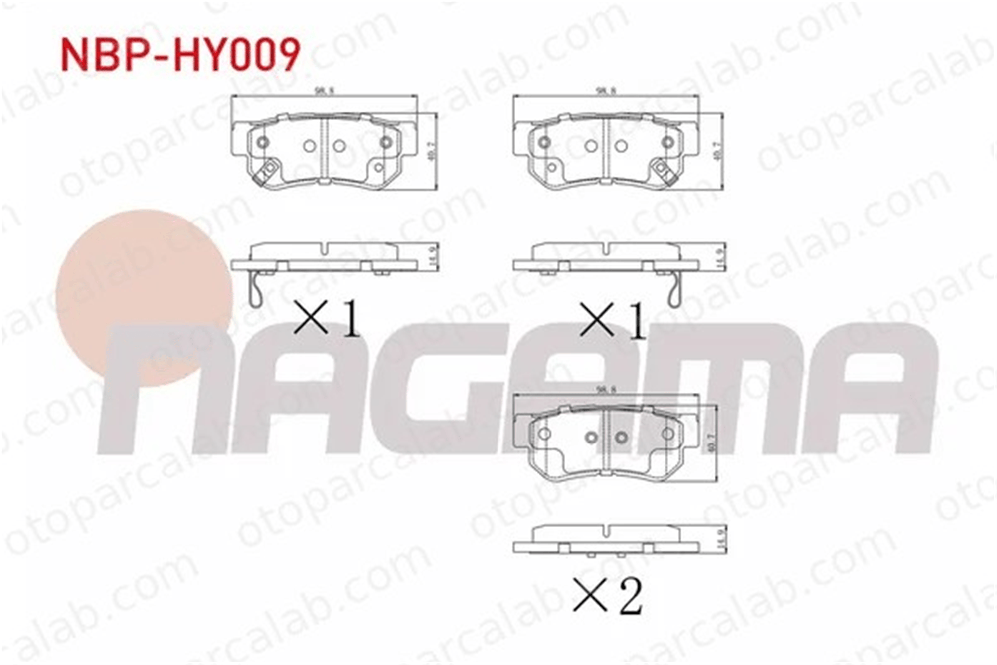 NAGAMA NBP-HY009 Fren Disk Balata Arka HYUNDAI TUCSON SANTA FÉ I 5830217A00 583021CA00