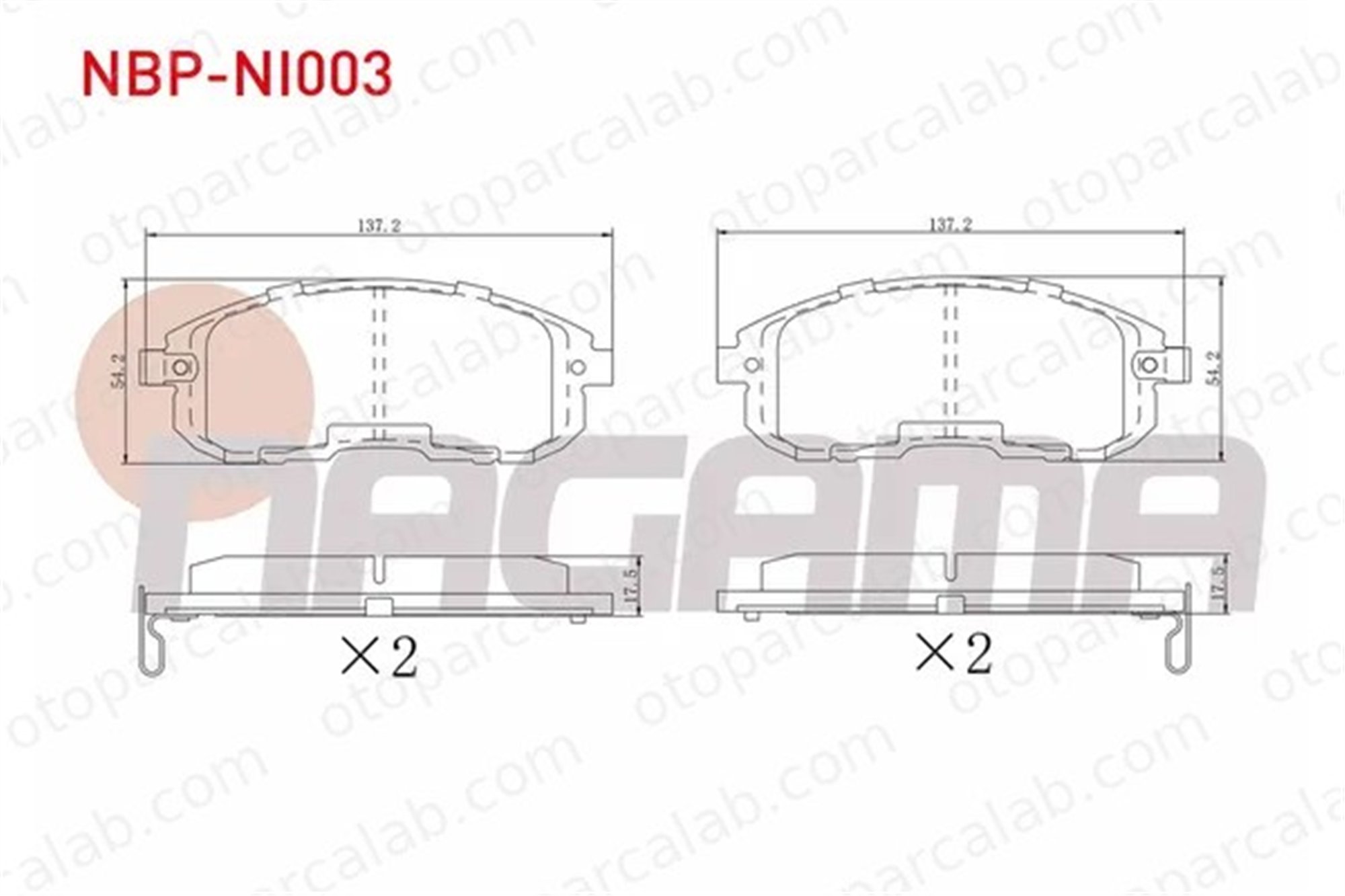 NAGAMA NBP-NI003 Fren Disk Balata Ön NISSAN JUKE SUZUKI SX4 10602Y090 410602Y990