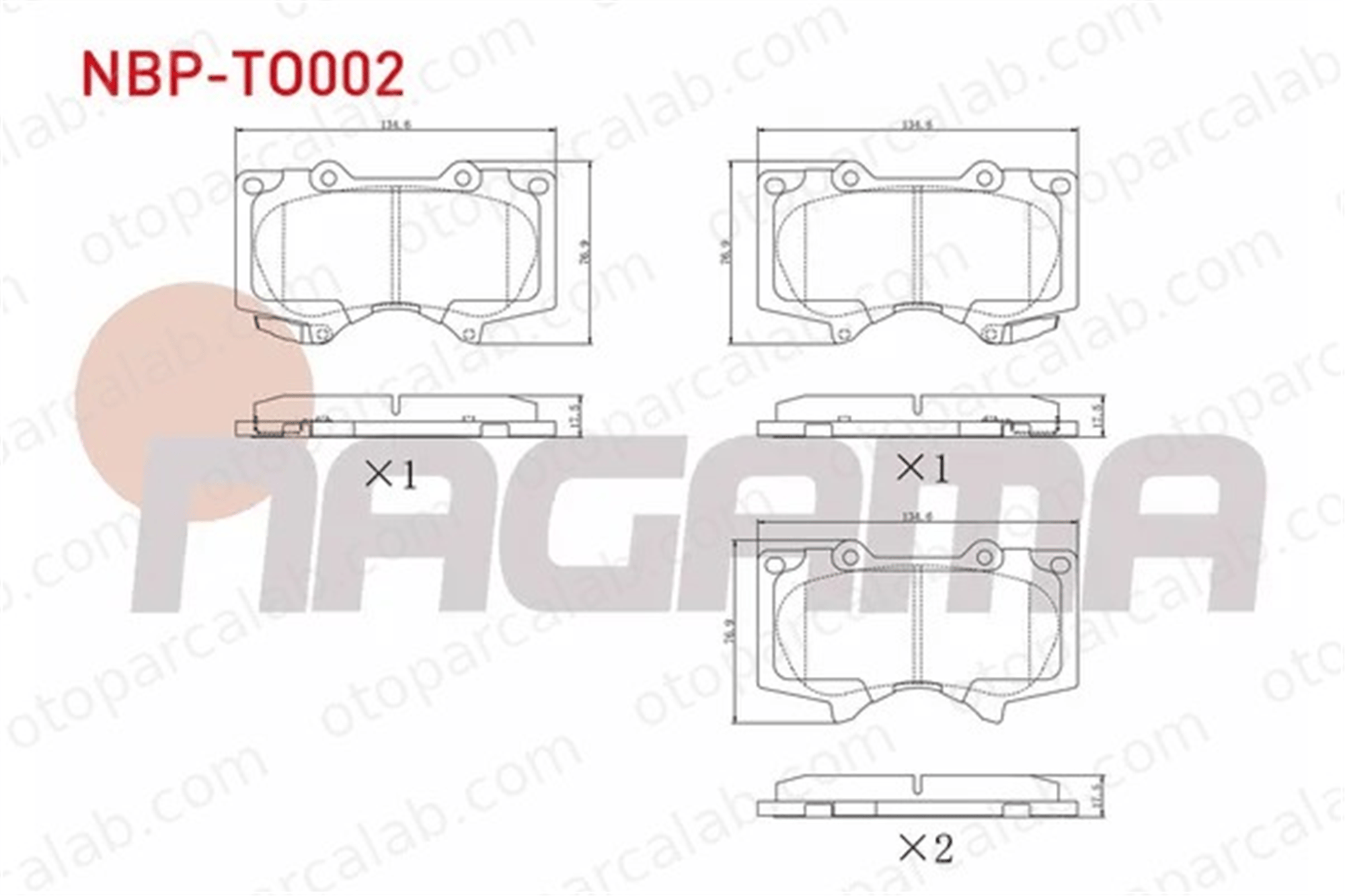 NAGAMA NBP-TO002 Fren Disk Balata Ön TOYOTA HILUX VIII Pick-up LAND CRUISER PRADO 446504070 446504090