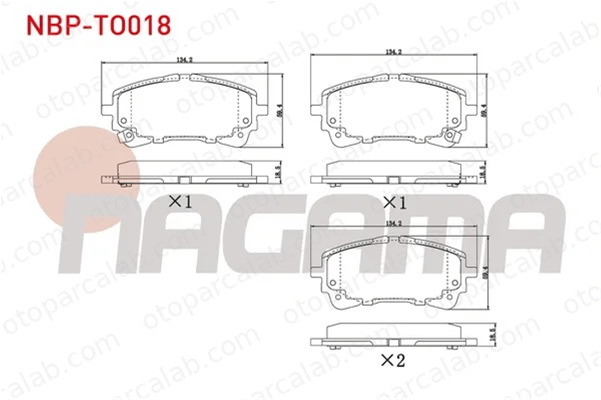 NAGAMA NBP-TO018 Fren Disk Balata Ön TOYOTA COROLLA Sedan COROLLA CROSS 446502470 446502471