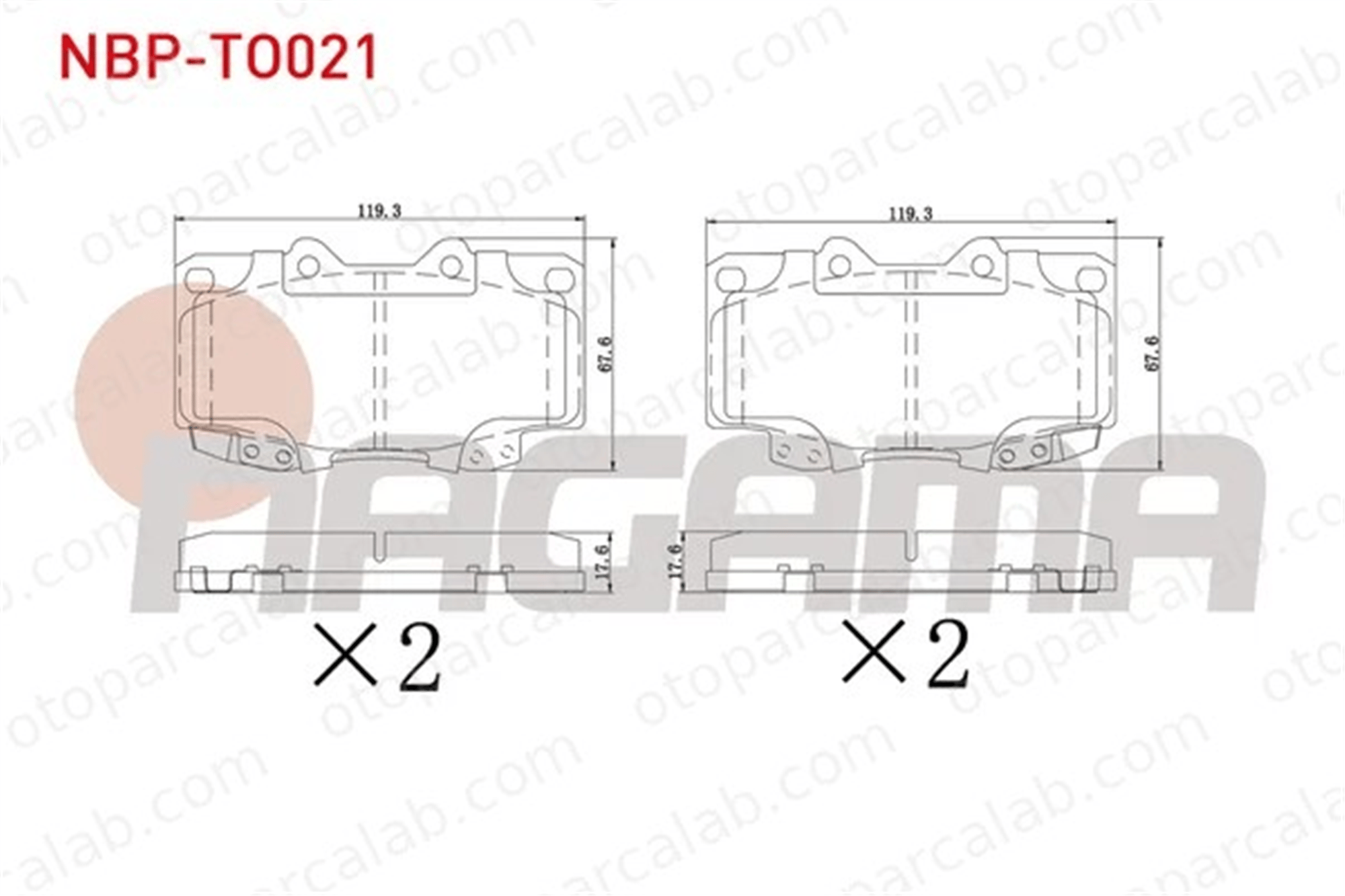 NAGAMA NBP-TO021 Fren Disk Balata Ön TOYOTA HILUX VII Pick-up 446504030 446504050