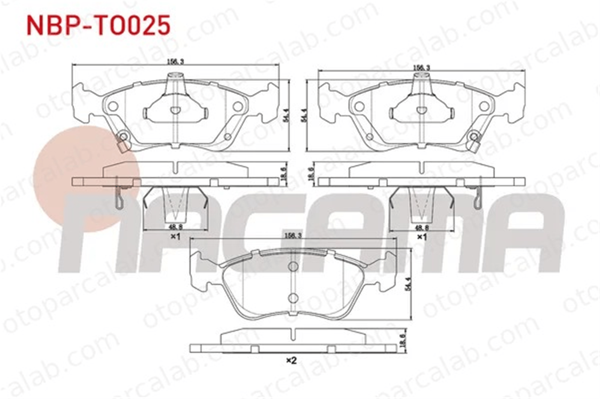 NAGAMA NBP-TO025 Fren Disk Balata Ön TOYOTA AVENSIS AVENSIS Liftback 446505020 446505030