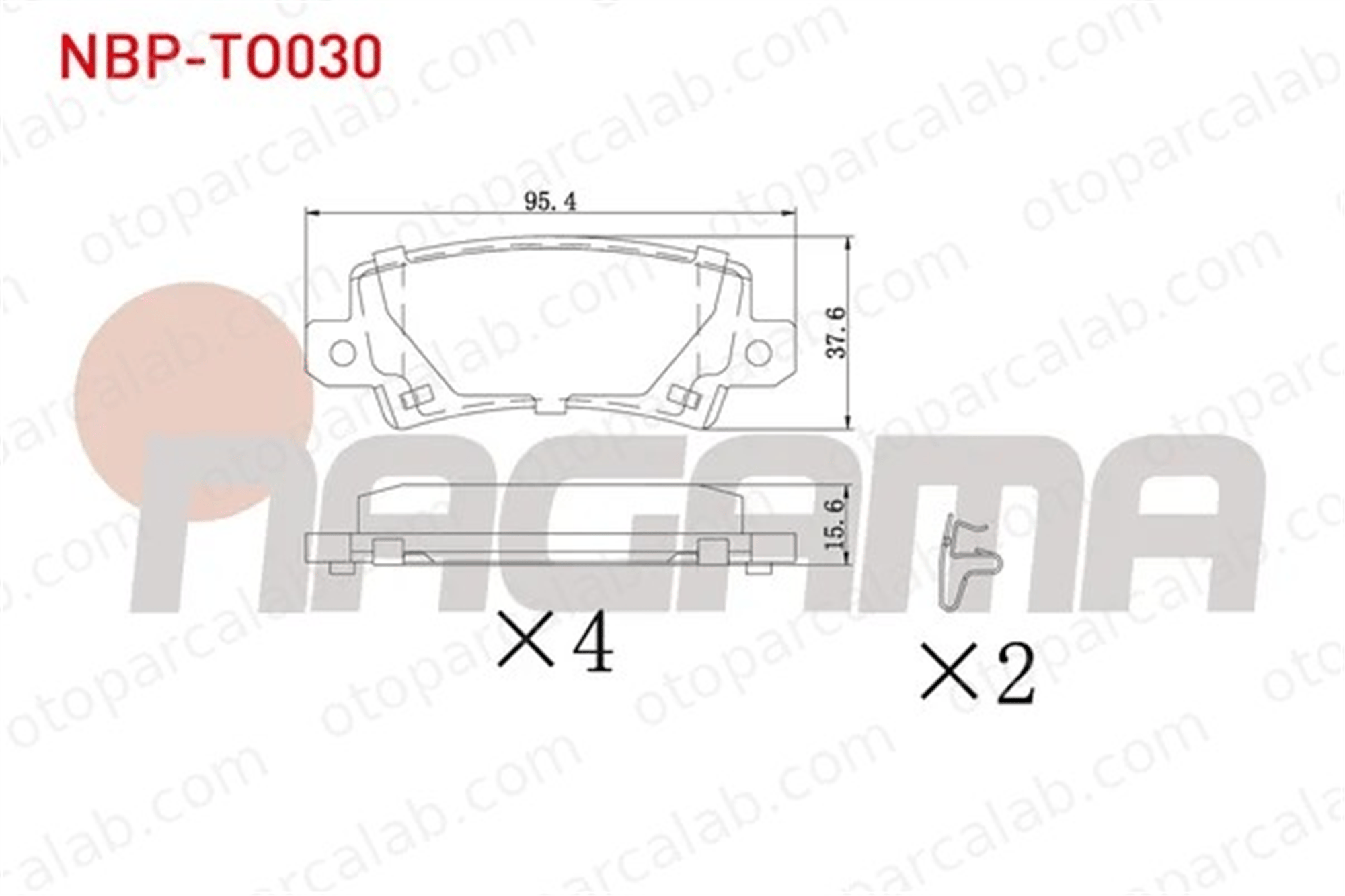NAGAMA NBP-TO030 Fren Disk Balata Arka TOYOTA COROLLA COROLLA Station wagon 446602020 446602040