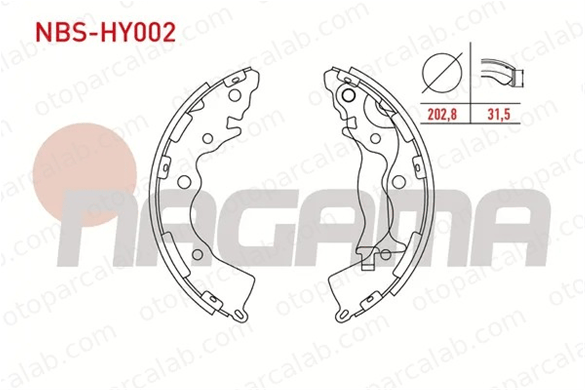 NAGAMA NBS-HY002 Fren Pabuçlu Balata Arka KIA RIO II RIO II Sedan 583051GA00