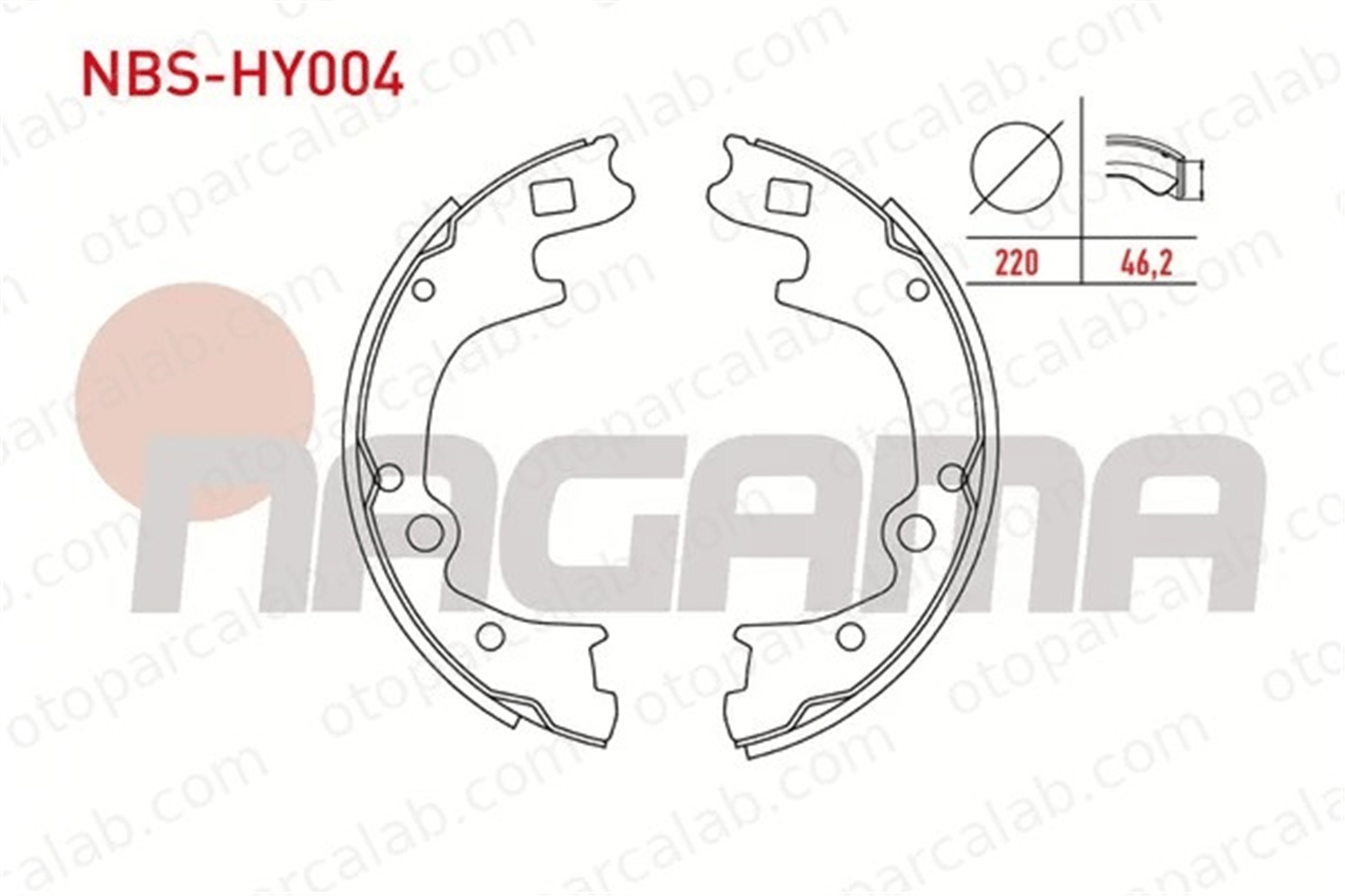 NAGAMA NBS-HY004 Fren Pabuçlu Balata Arka HYUNDAI H-1 / STAREX Minibüs/Otobüs H100 Panelvan/Van 5830544A50 5830544A00