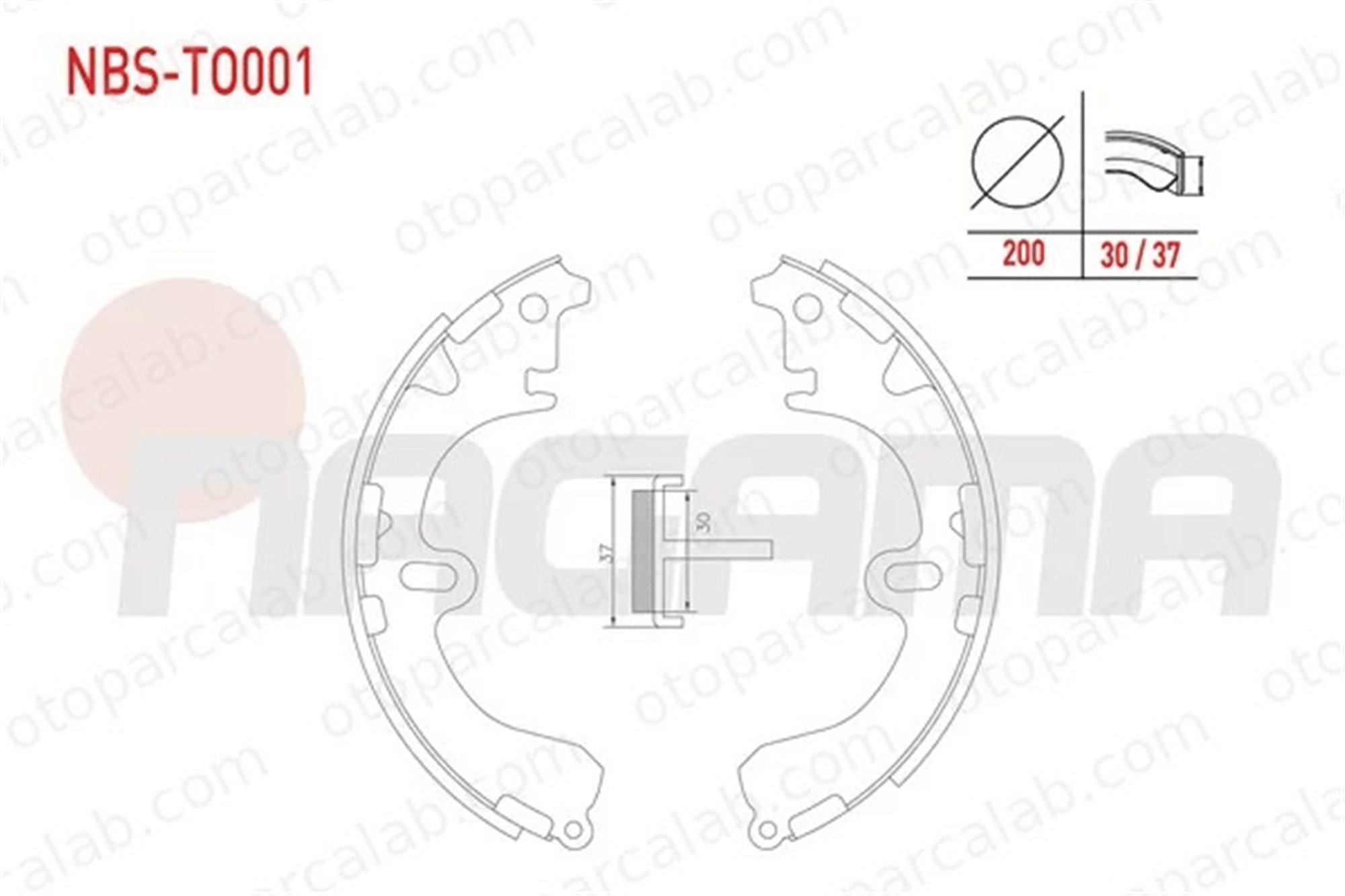 NAGAMA NBS-TO001 Fren Pabuçlu Balata Arka TOYOTA COROLLA COROLLA Liftback 449512171 449512170