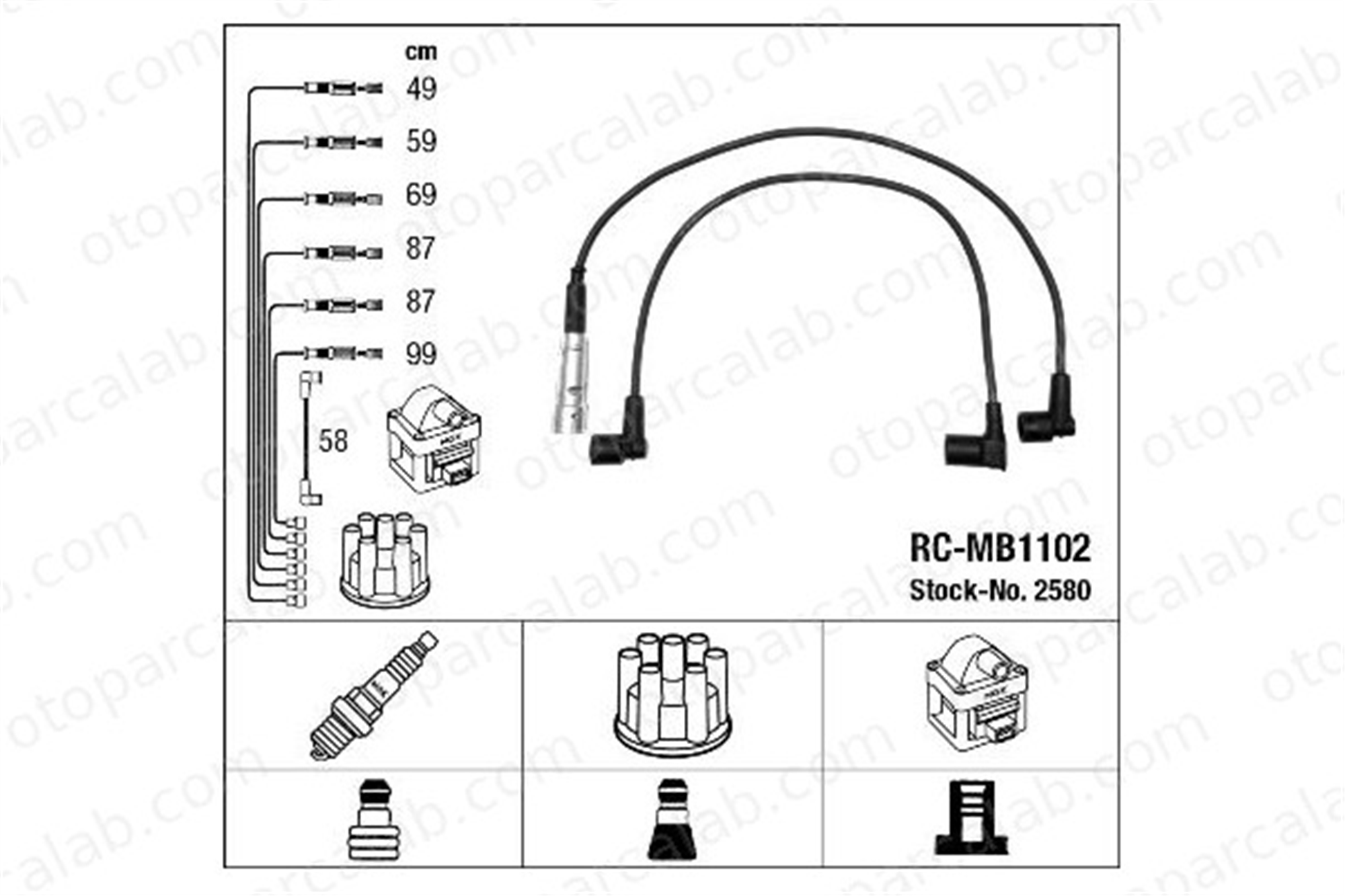 NGK 2580 Buji Kablosu MERCEDES-BENZ G-SERISI S-SERISI A1101506318 1101506318