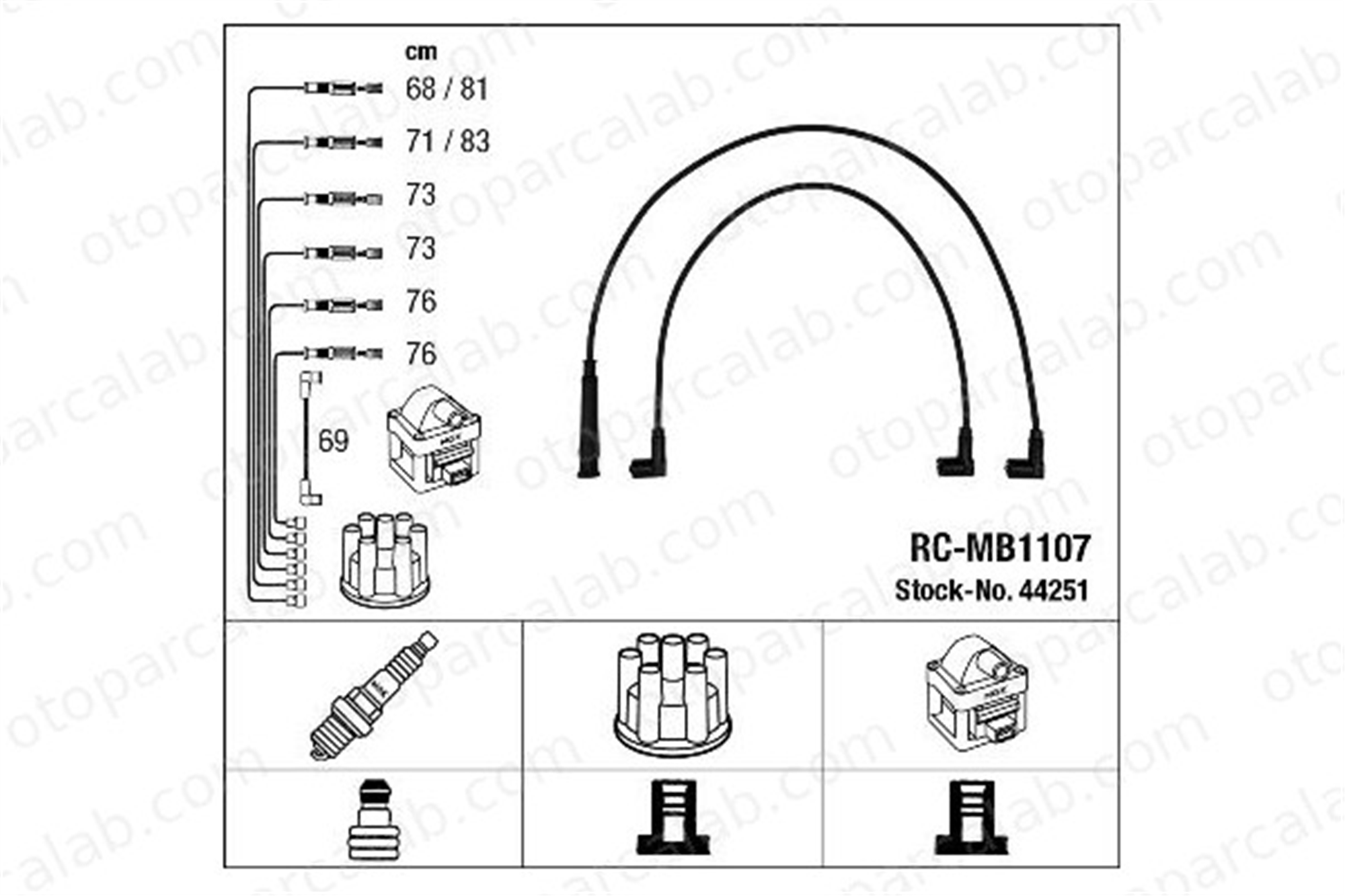NGK 44251 Buji Kablosu MERCEDES-BENZ S-SERISI SL Coupe 44251 1161500118