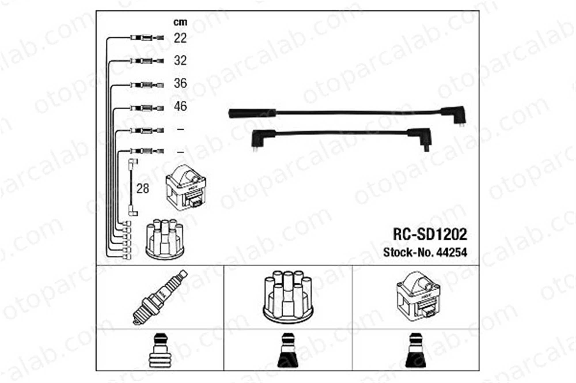 NGK 44254 Buji Kablosu SKODA FAVORIT FAVORIT Forman 44254