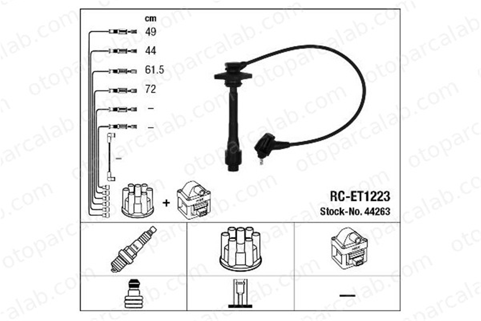 NGK 44263 Buji Kablosu TOYOTA COROLLA Compact COROLLA 44263 9091922327