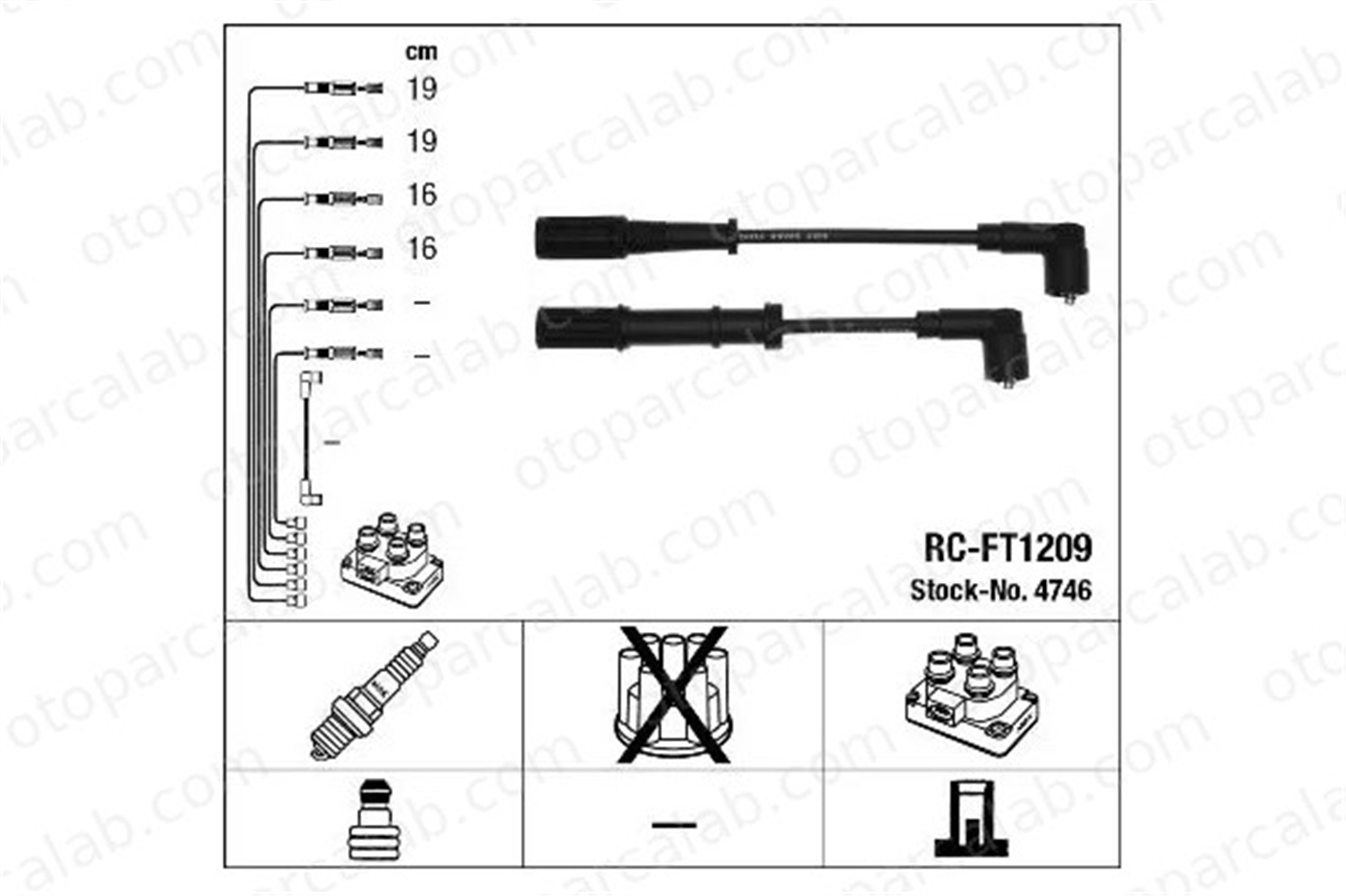 NGK 4746 Buji Kablosu FIAT GRANDE PUNTO PUNTO EVO 55195775 55195776