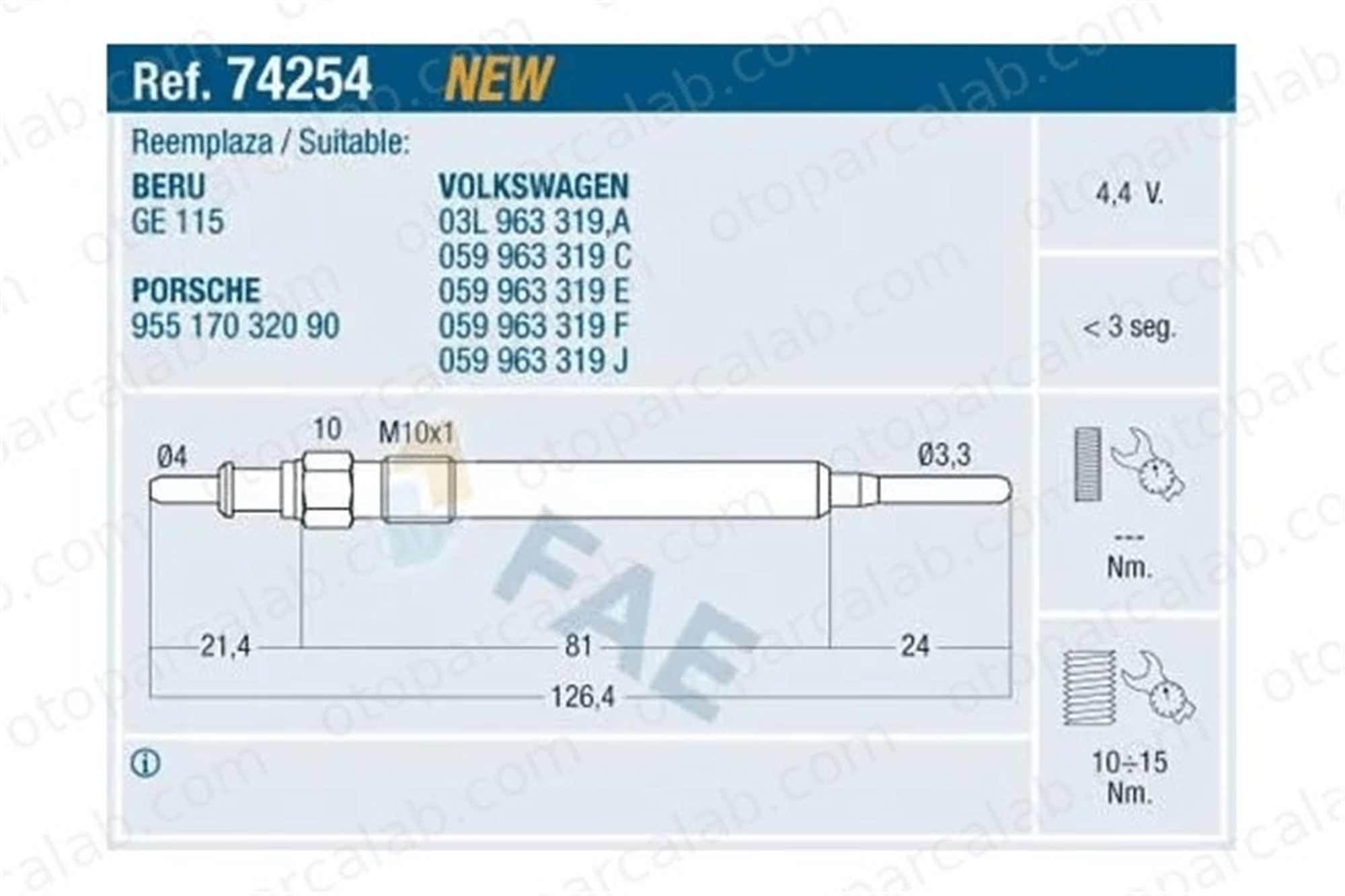 NGK 5849 Isıtma Bujisi AUDI A6 C6 A6 C6 Avant 3L963319 3L963319A