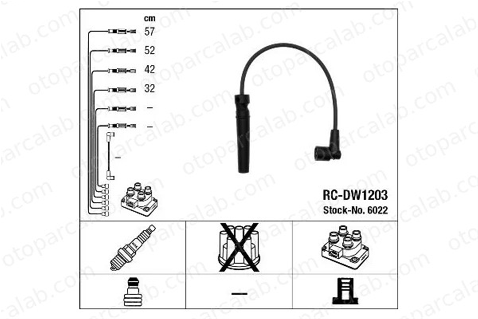 NGK 6022 Buji Kablosu CHEVROLET AVEO / KALOS Sedan AVEO / KALOS Hatchback 96450249