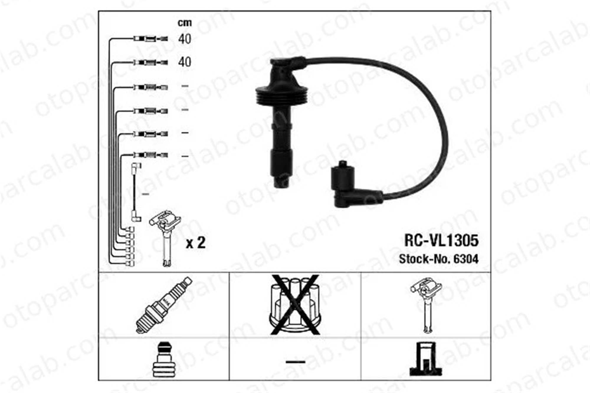 NGK 6304 Buji Kablosu VOLVO V40 Station wagon S40 I 1275284 1275603