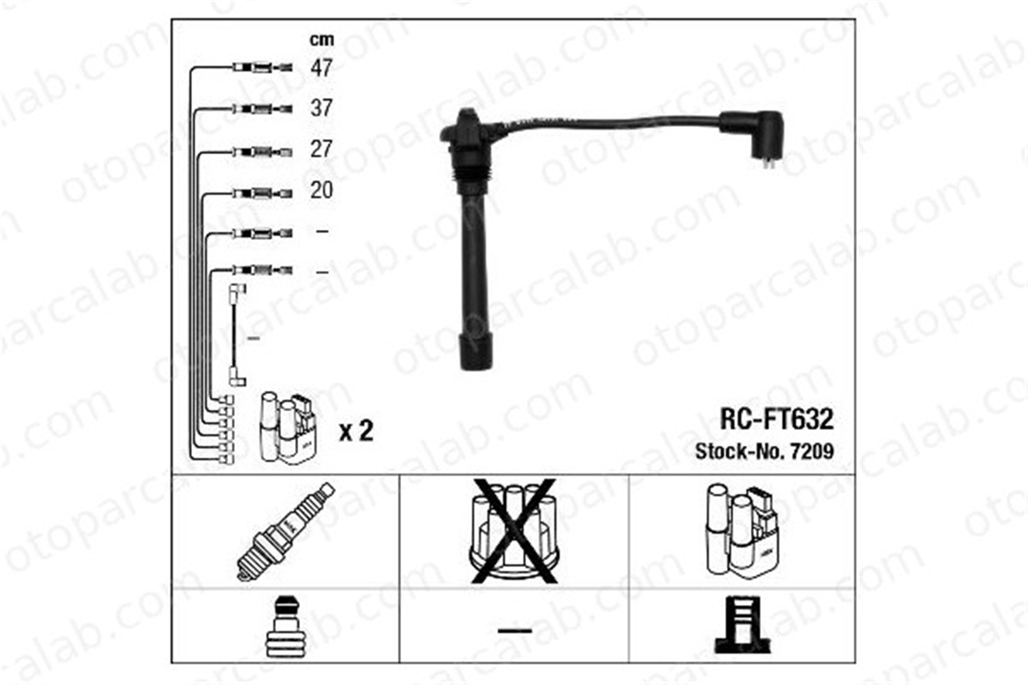 NGK 7209 Buji Kablosu FIAT PUNTO Cabrio LANCIA Y 46425912