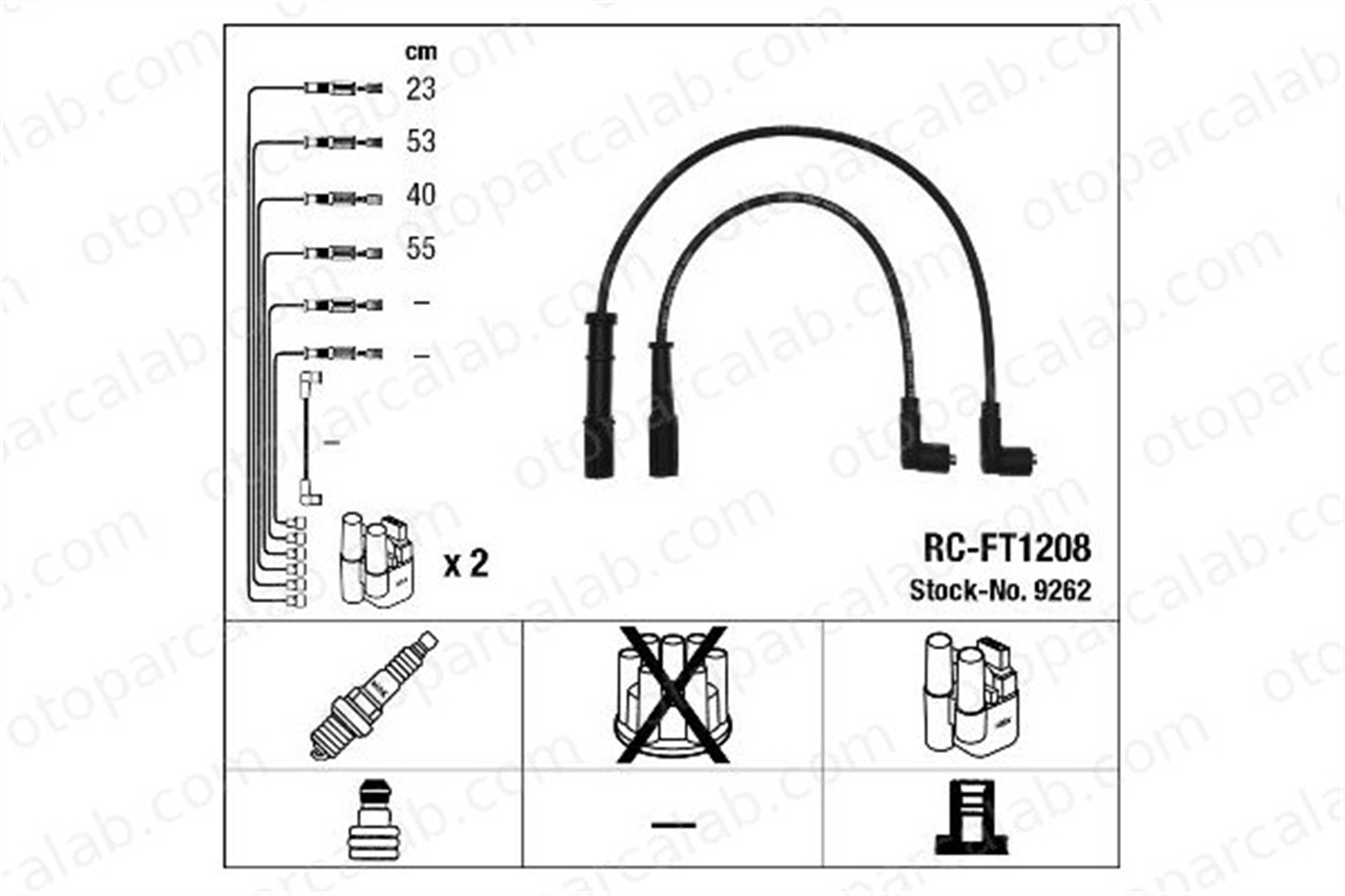 NGK 9262 Buji Kablosu FIAT PANDA PANDA Kasa/eğik arka 46749624 55202897