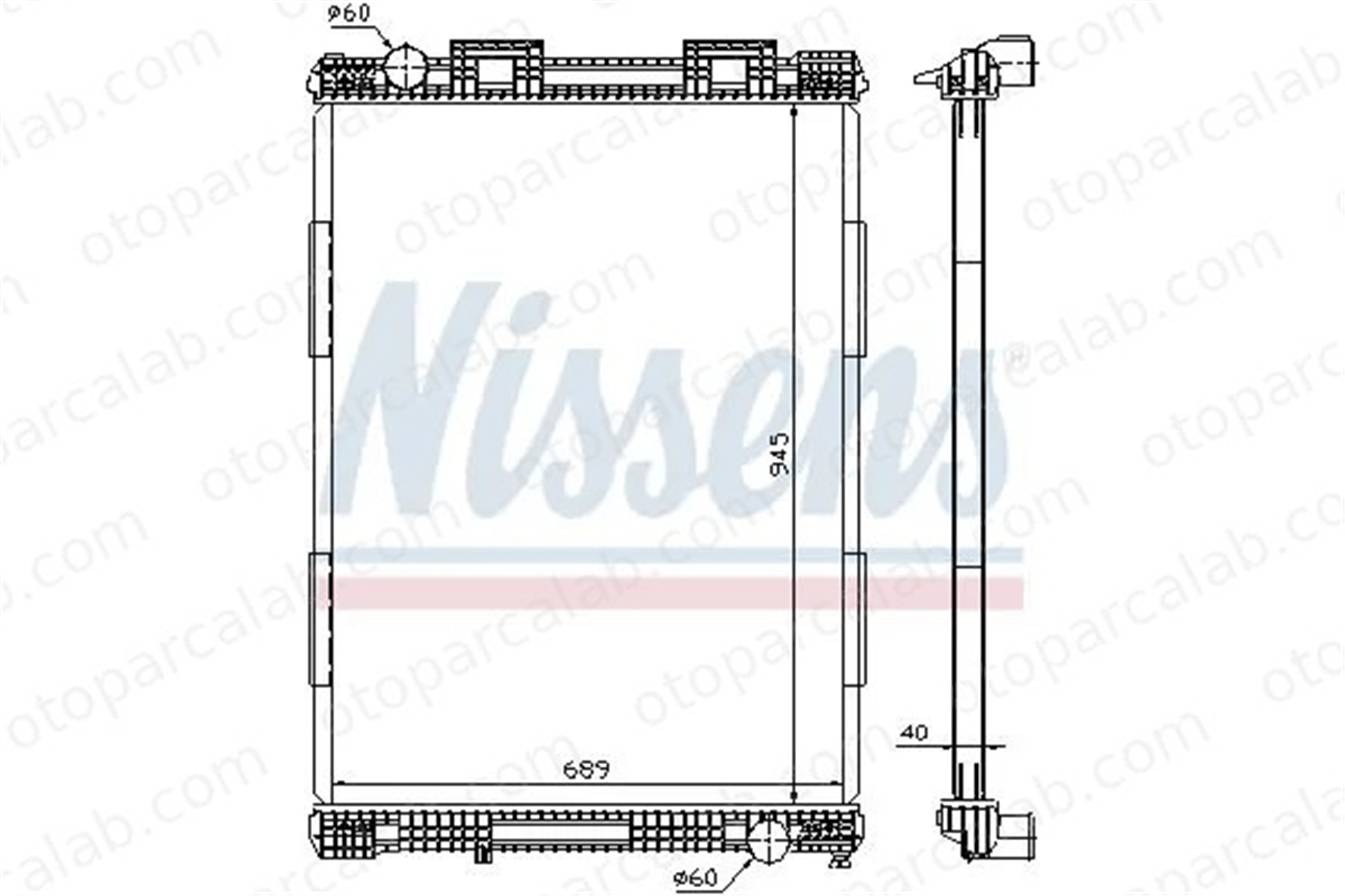 NISSENS 628700 Su Radyatörü MAN F2000 E2000 2465001303 81061016407