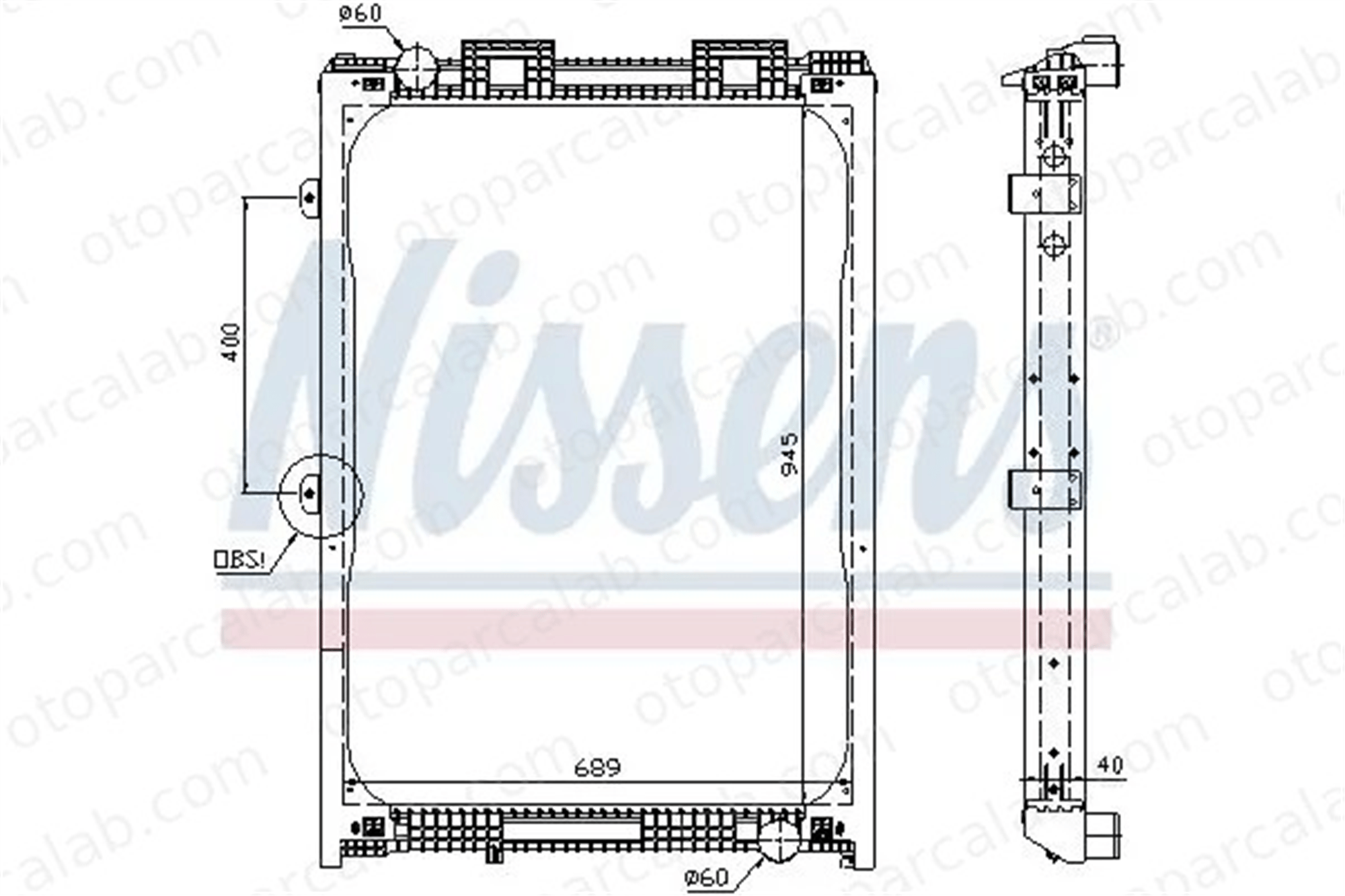 NISSENS 62870A Su Radyatörü MAN F2000 E2000 2465001303 81061016407