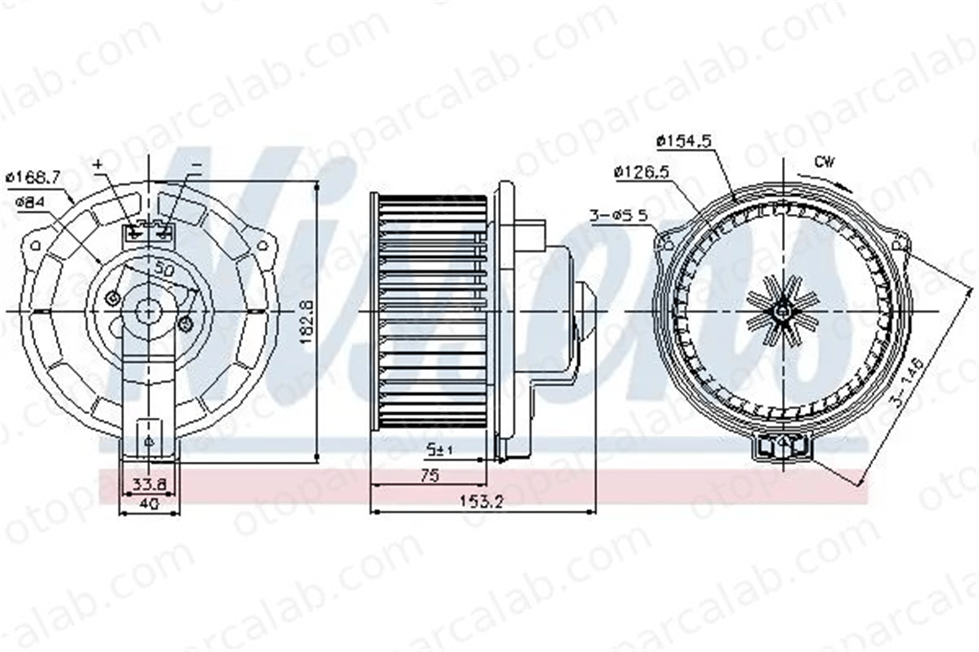 NISSENS 87107 Kalorifer Motoru MERCEDES-BENZ M-SERISI A1638204142 1638204142