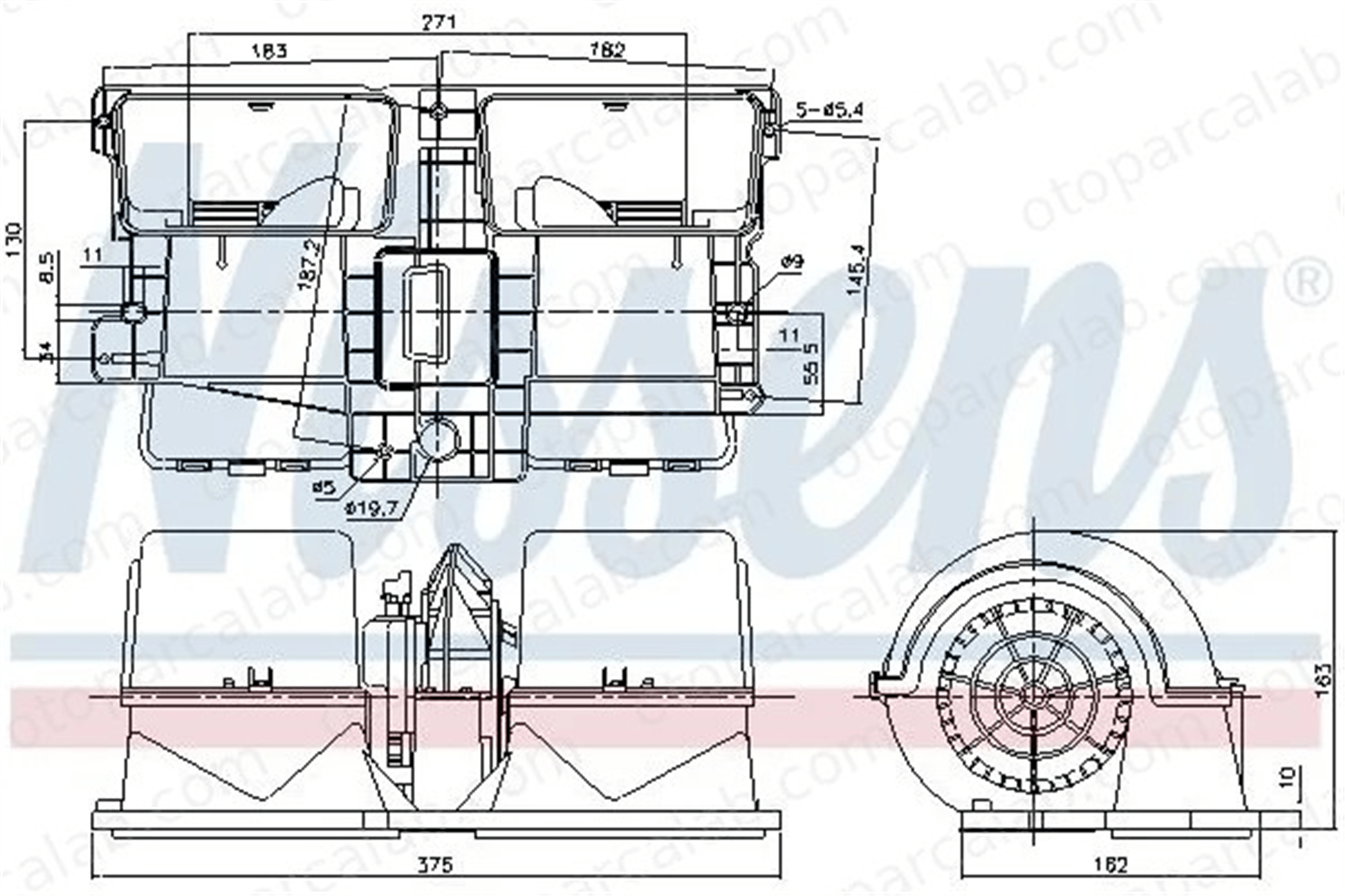 NISSENS 87134 Kalorifer Motoru SCANIA R II P II 1854876 1854877