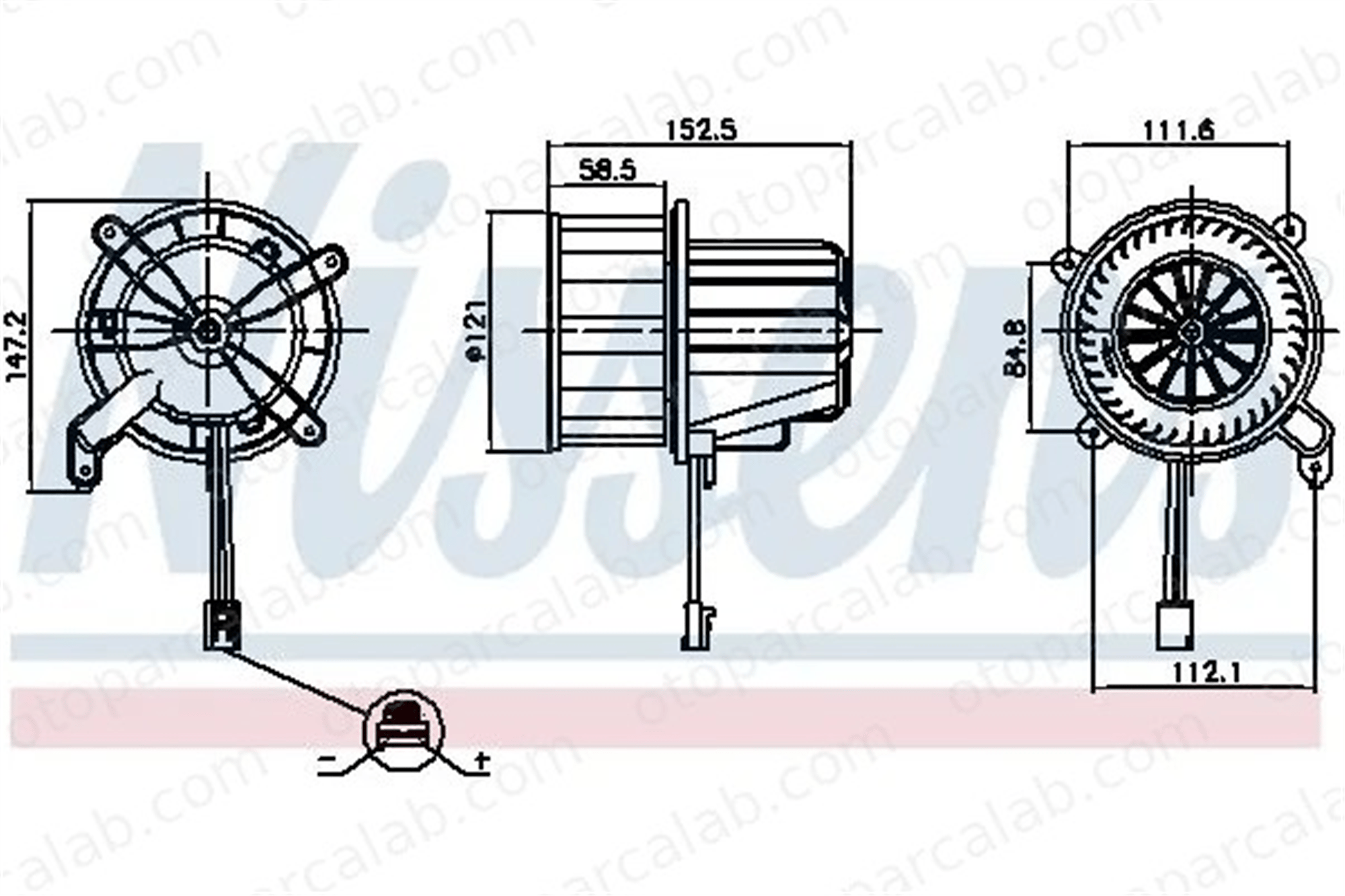 NISSENS 87621 Kalorifer Motoru MERCEDES-BENZ VITO Mixto VITO Tourer A0008304901 8304901