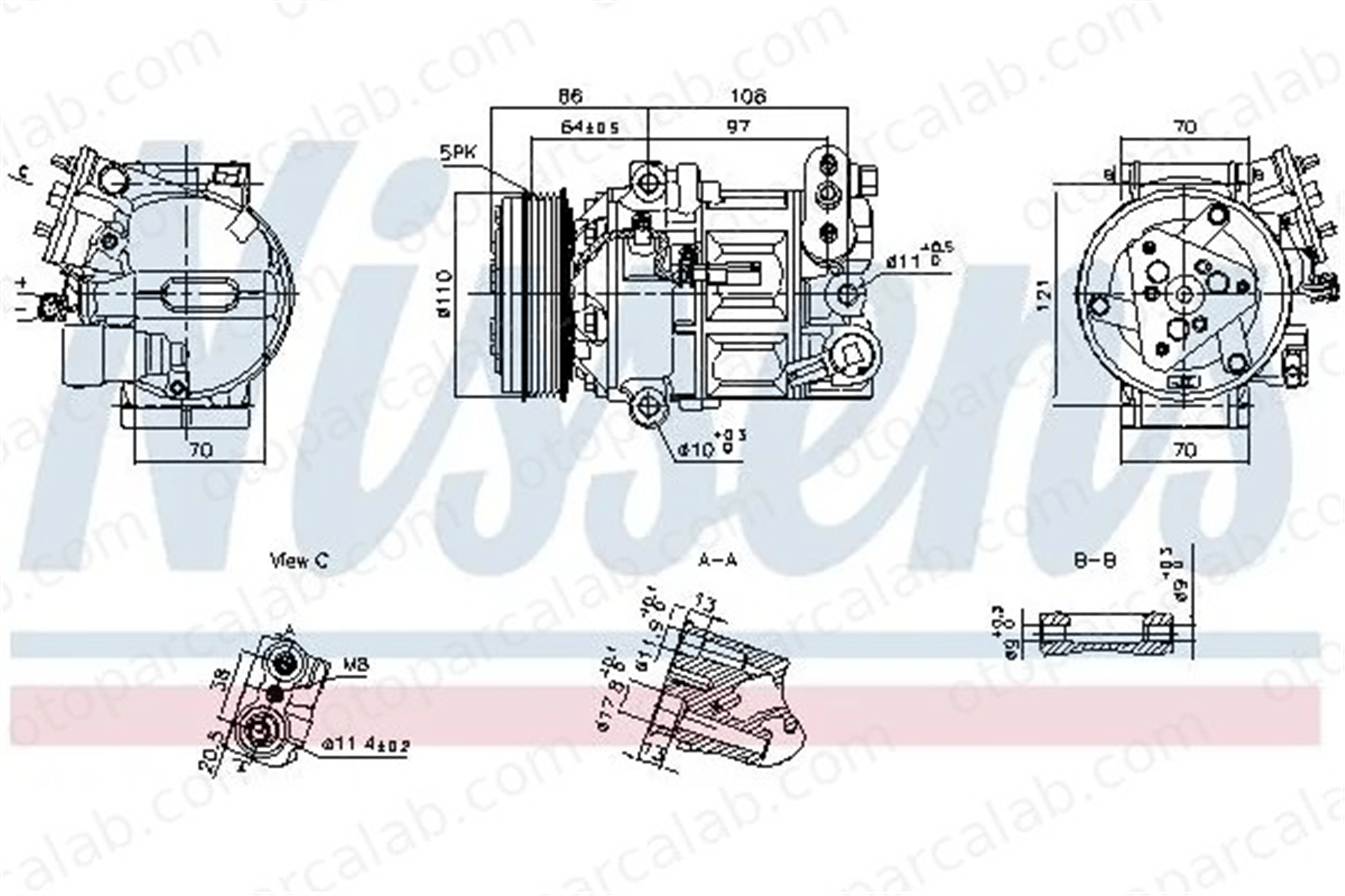 NISSENS 890591 Klima Kompresörü OPEL ASTRA K ASTRA K Sports Tourer 39157292 13427936