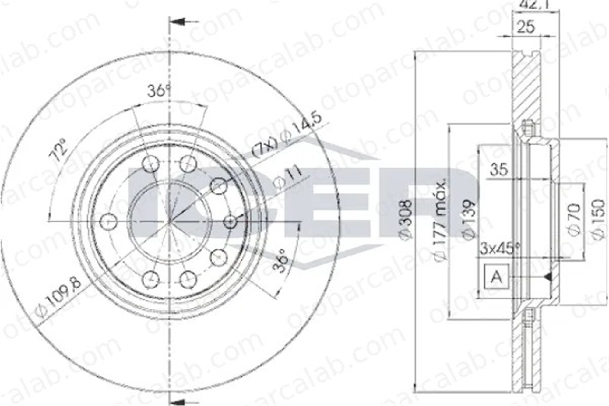 OPEL ORJINAL 32025723 Fren Disk Ayna Ön Sağ ve Sol OPEL ZAFIRA / ZAFIRA FAMILY B ASTRA H Station wagon 32025723 5069061