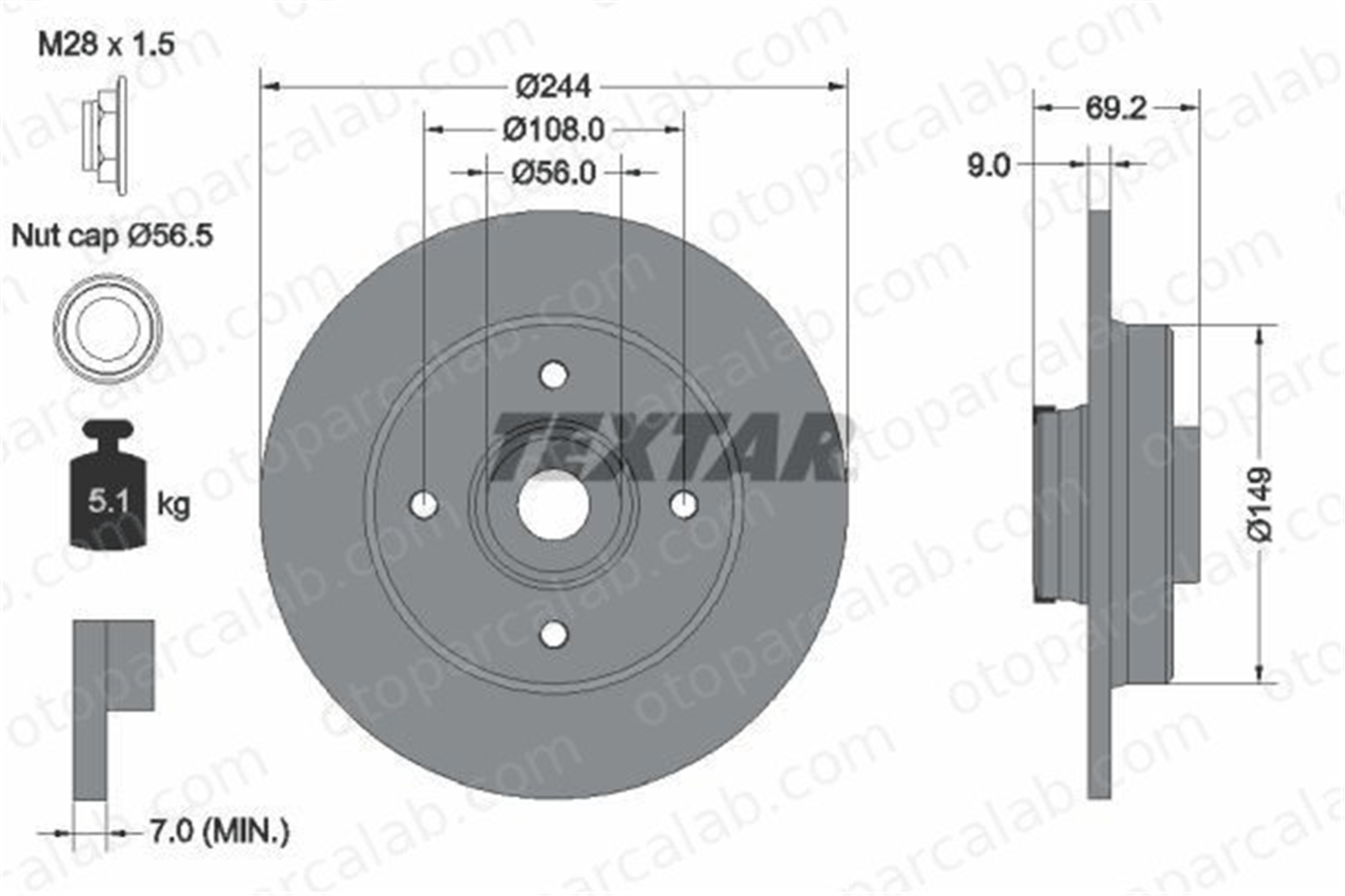 OPEL ORJINAL 39181957 Fren Disk Ayna Arka Sağ ve Sol PEUGEOT 208 I 2008 I 39181957 1623835180