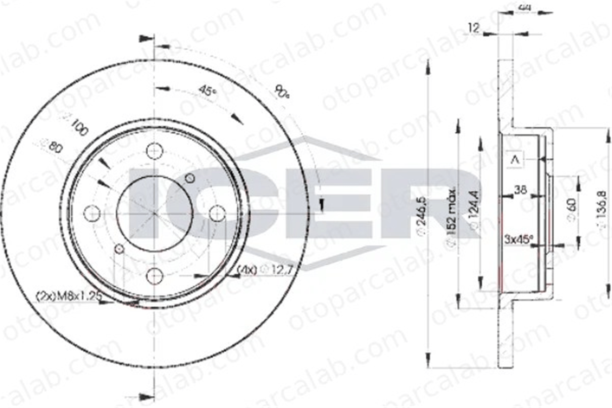 OPEL ORJINAL 9193872 Fren Disk Ayna Ön Sağ ve Sol SUZUKI WAGON R+ Hatchback OPEL AGILA 9193872 4700711