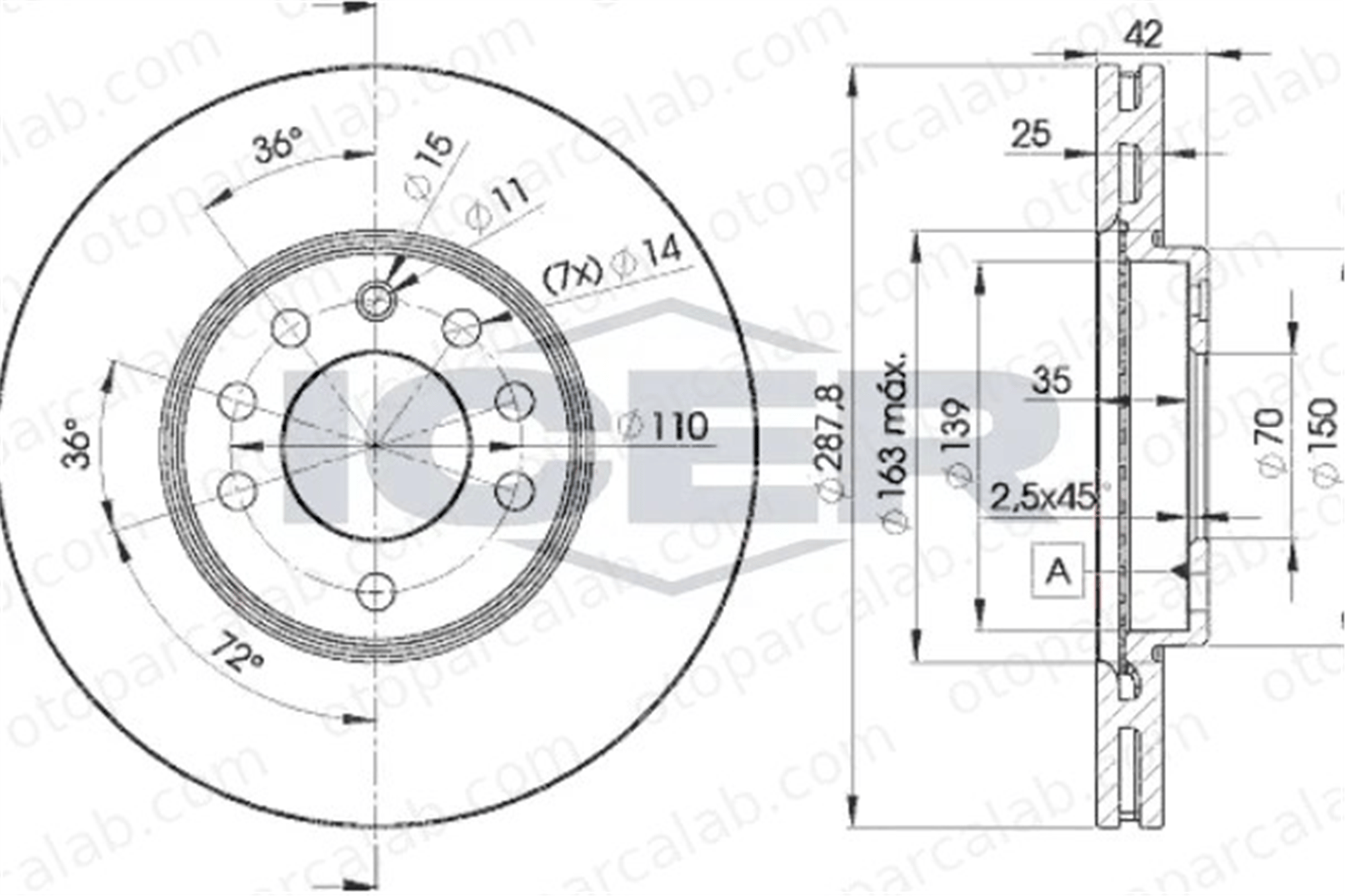 OPEL ORJINAL 93177674 Fren Disk Ayna Ön Sağ ve Sol OPEL VECTRA B Station wagon VECTRA B 93177674 90496327