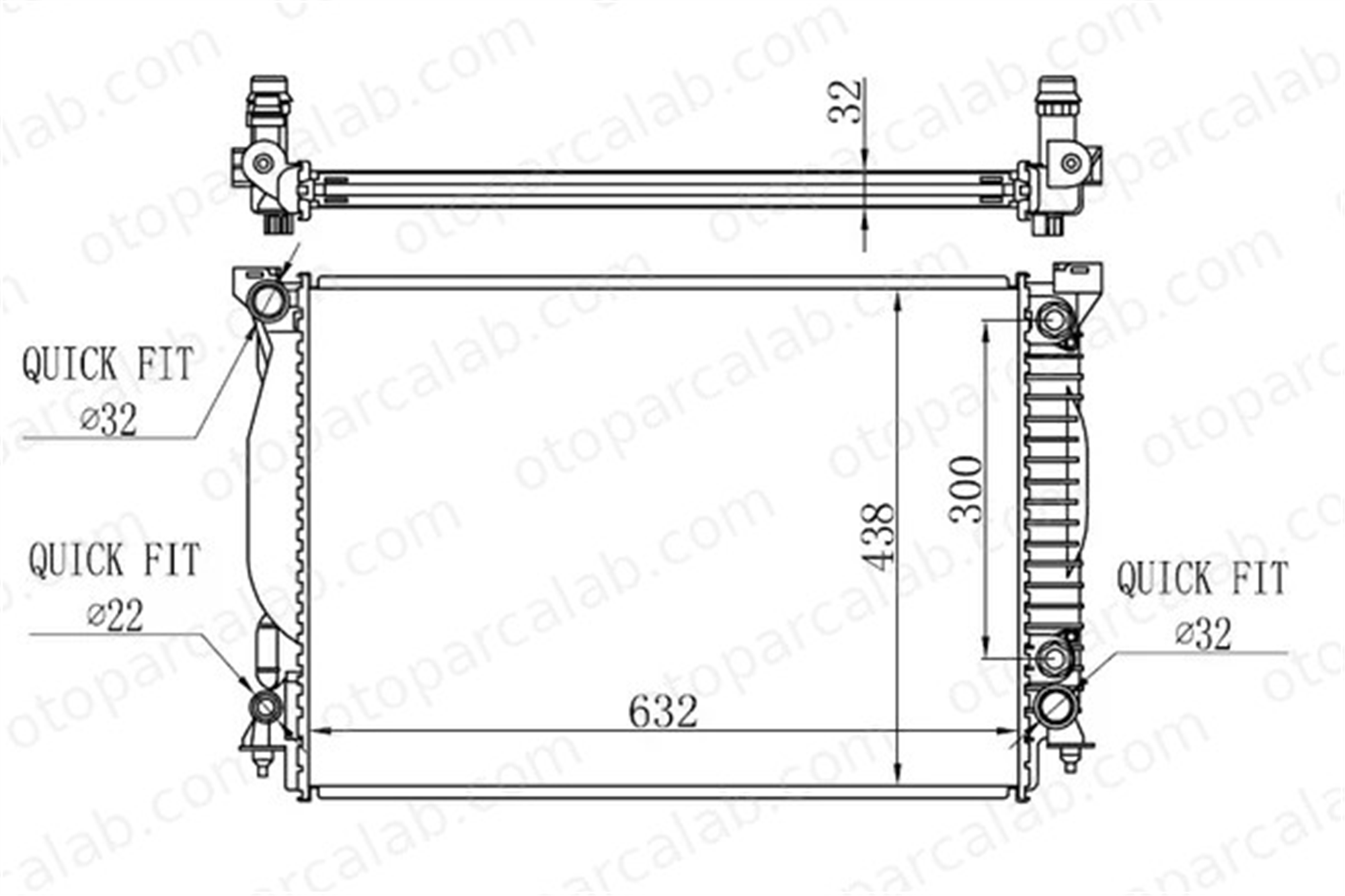 ORIS BAU014032 Su Radyatörü ORİS BAU014032 FIAT TIPO Hatchback TIPO Sedan 52052630 52015584