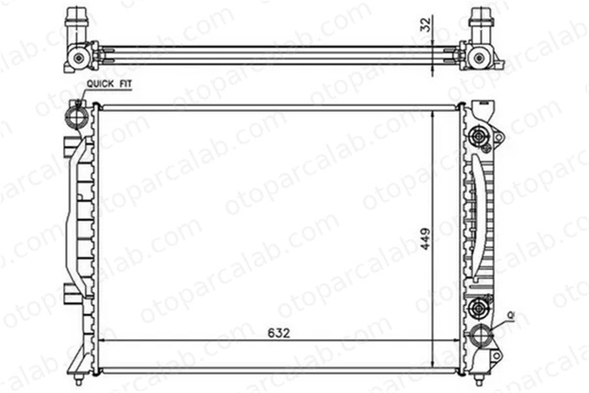 ORIS BAU901032 Su Radyatörü ORİS BAU901032 RENAULT KANGOO / GRAND KANGOO II KANGOO Express 214102845R