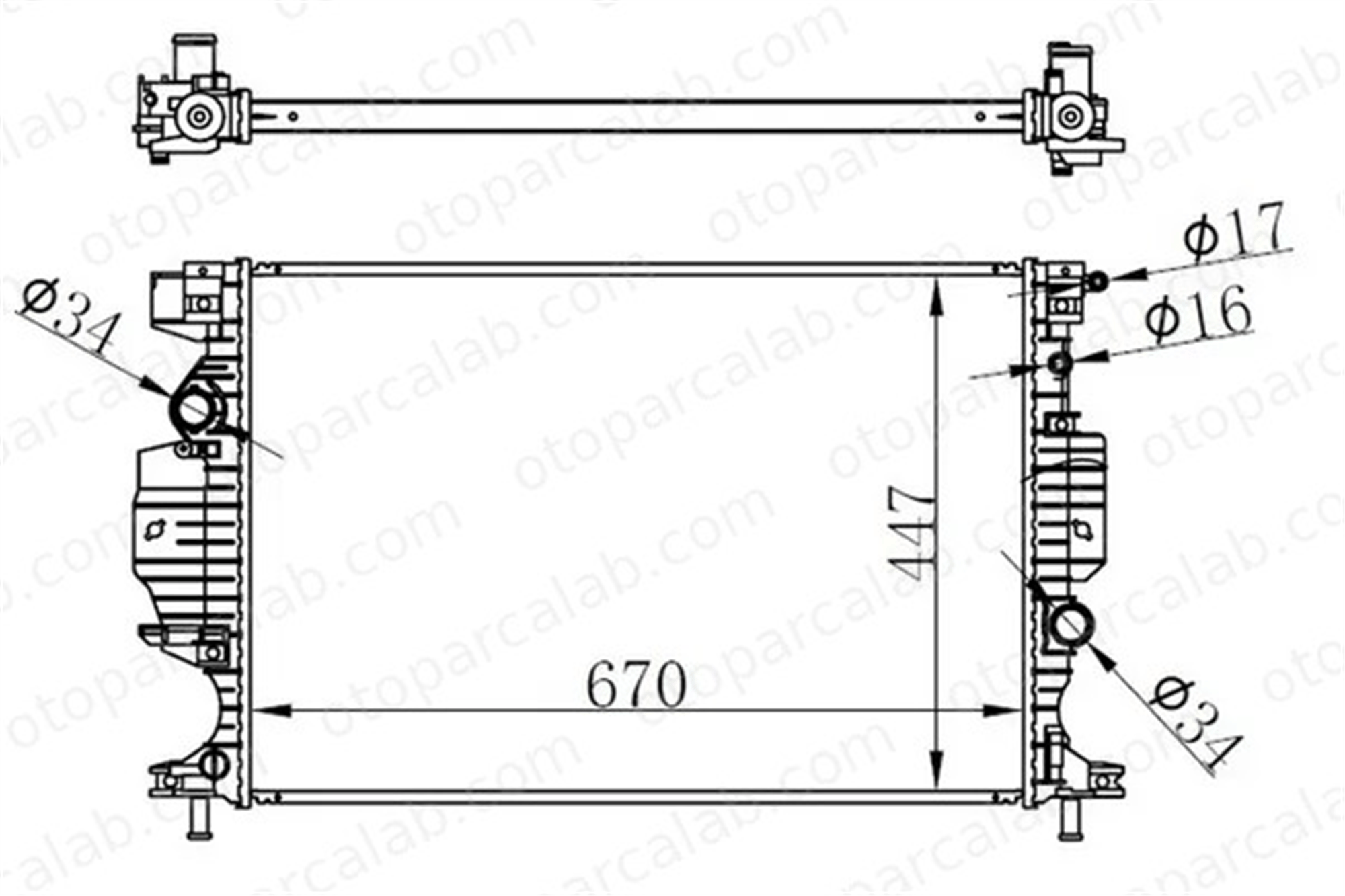 ORIS BFR179026 Su Radyatörü ORİS BFR179026 PEUGEOT 504 504 Break 17700 66D01