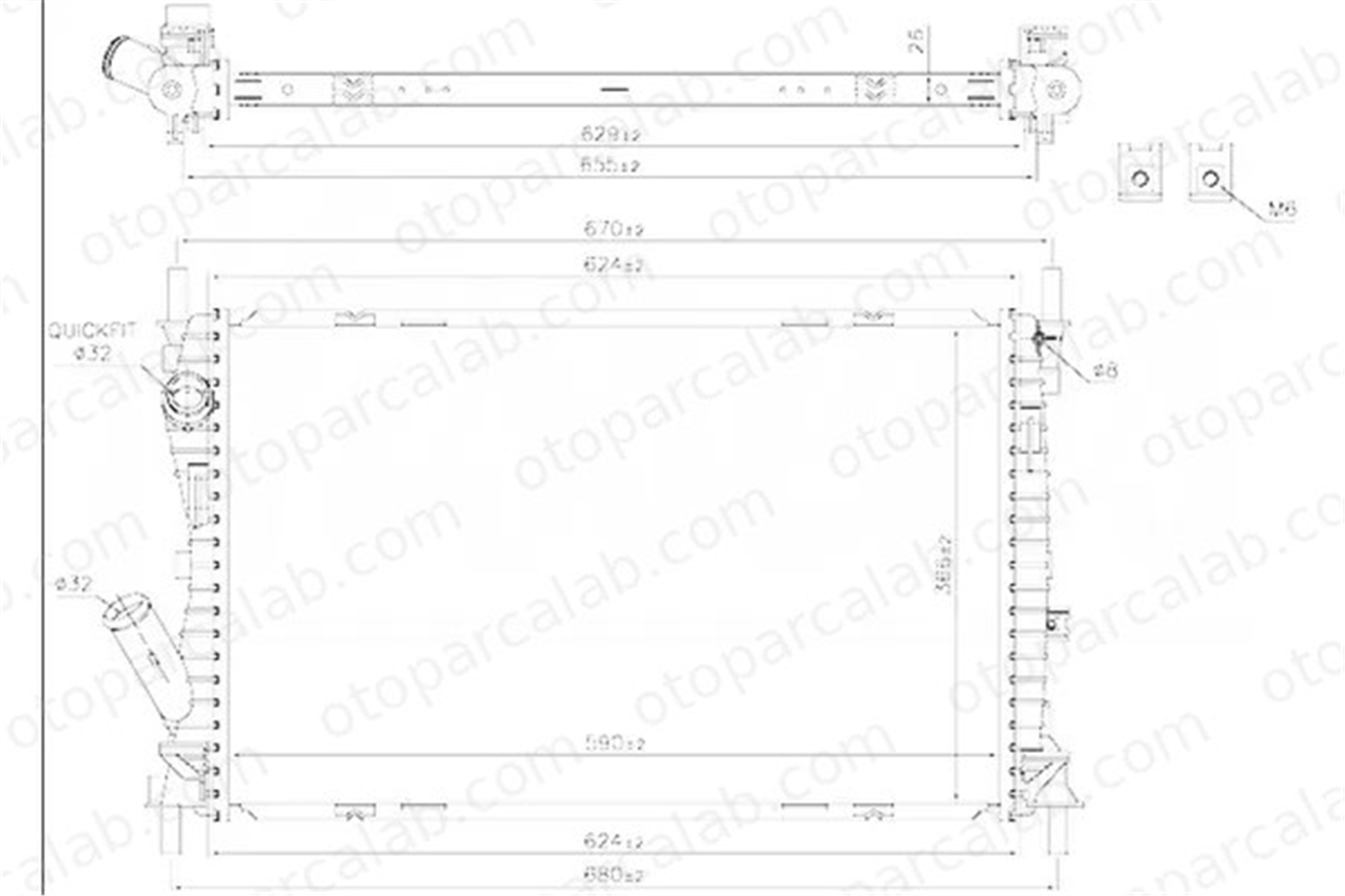 ORIS BFR900026 Su Radyatörü ORİS BFR900026 MERCEDES-BENZ 190 124 Sedan A2015004603 2015000603