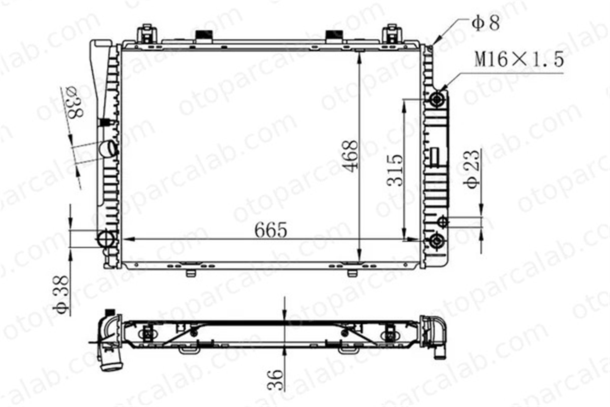 ORIS BME020036 Su Radyatörü ORİS BME020036 TOYOTA HILUX VII Pick-up 16400 164000L130