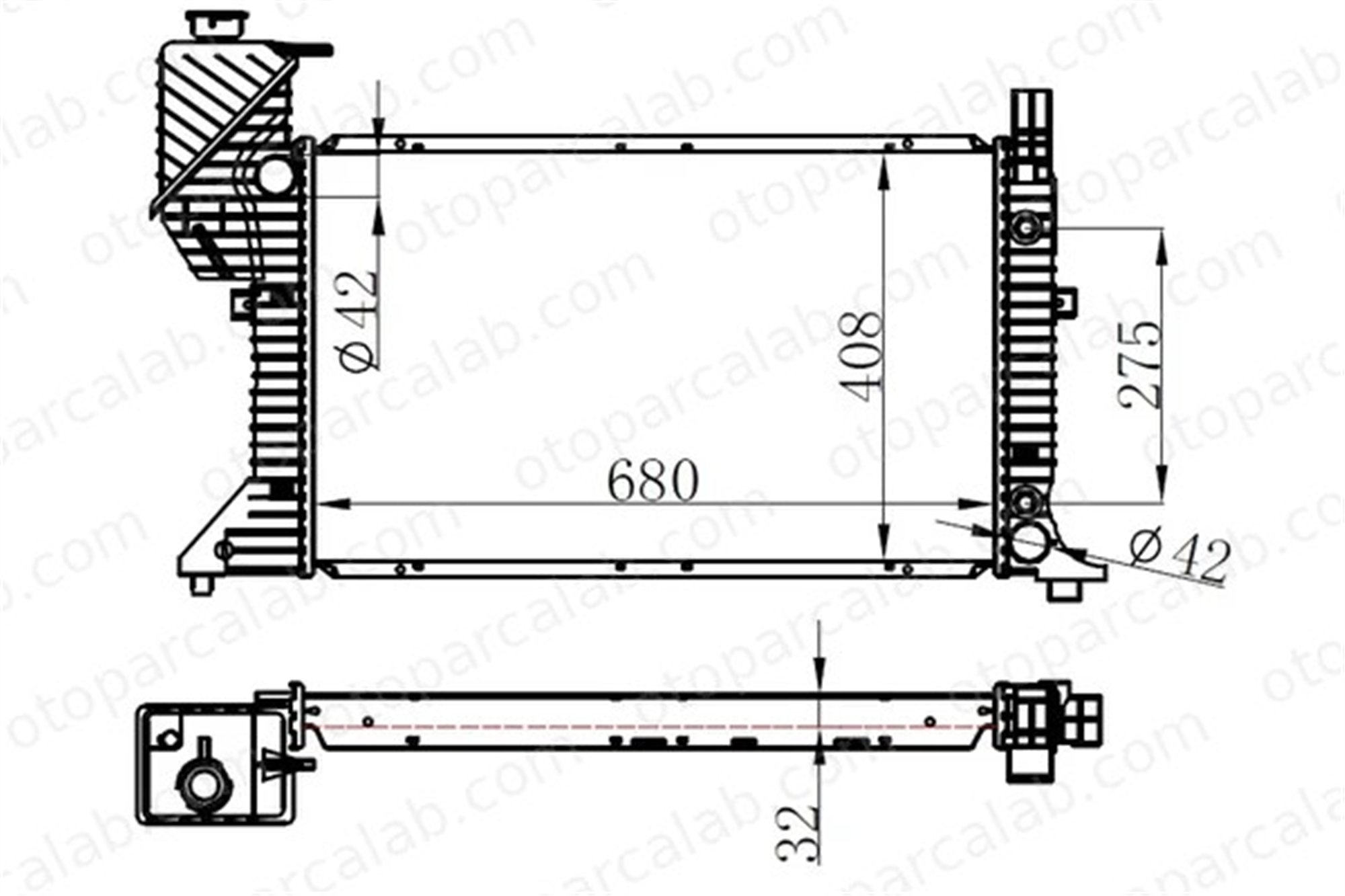 ORIS BME039032 Su Radyatörü ORİS BME039032 MERCEDES-BENZ SPRINTER 4-t Panelvan/Van SPRINTER 3-t Panelvan/Van A9015003400 9015002800