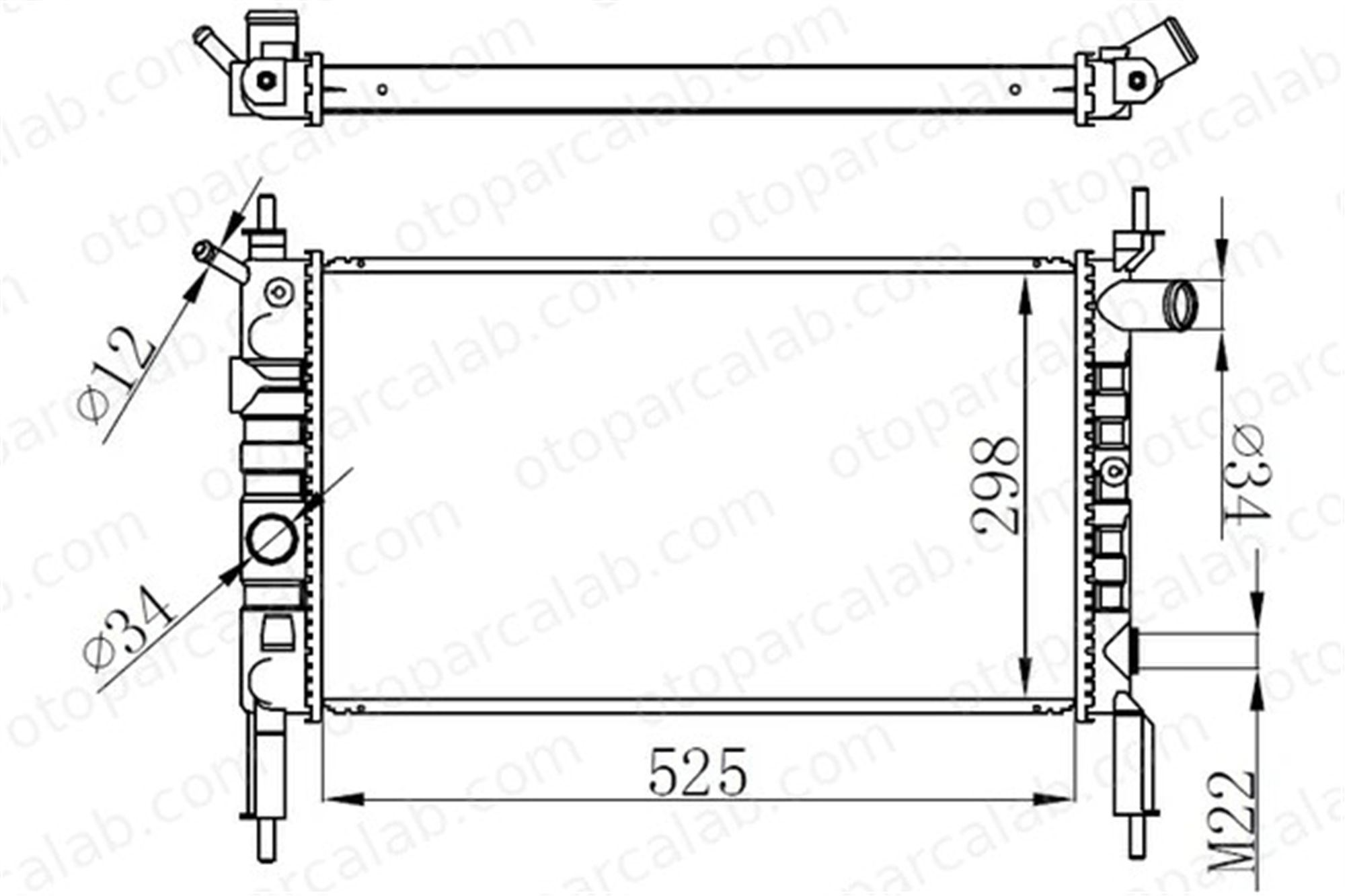 ORIS BOP149022 Su Radyatörü ORİS BOP149022 VW GOLF VII AUDI A3 Sportback 5Q0121251EM 5Q0121251ER